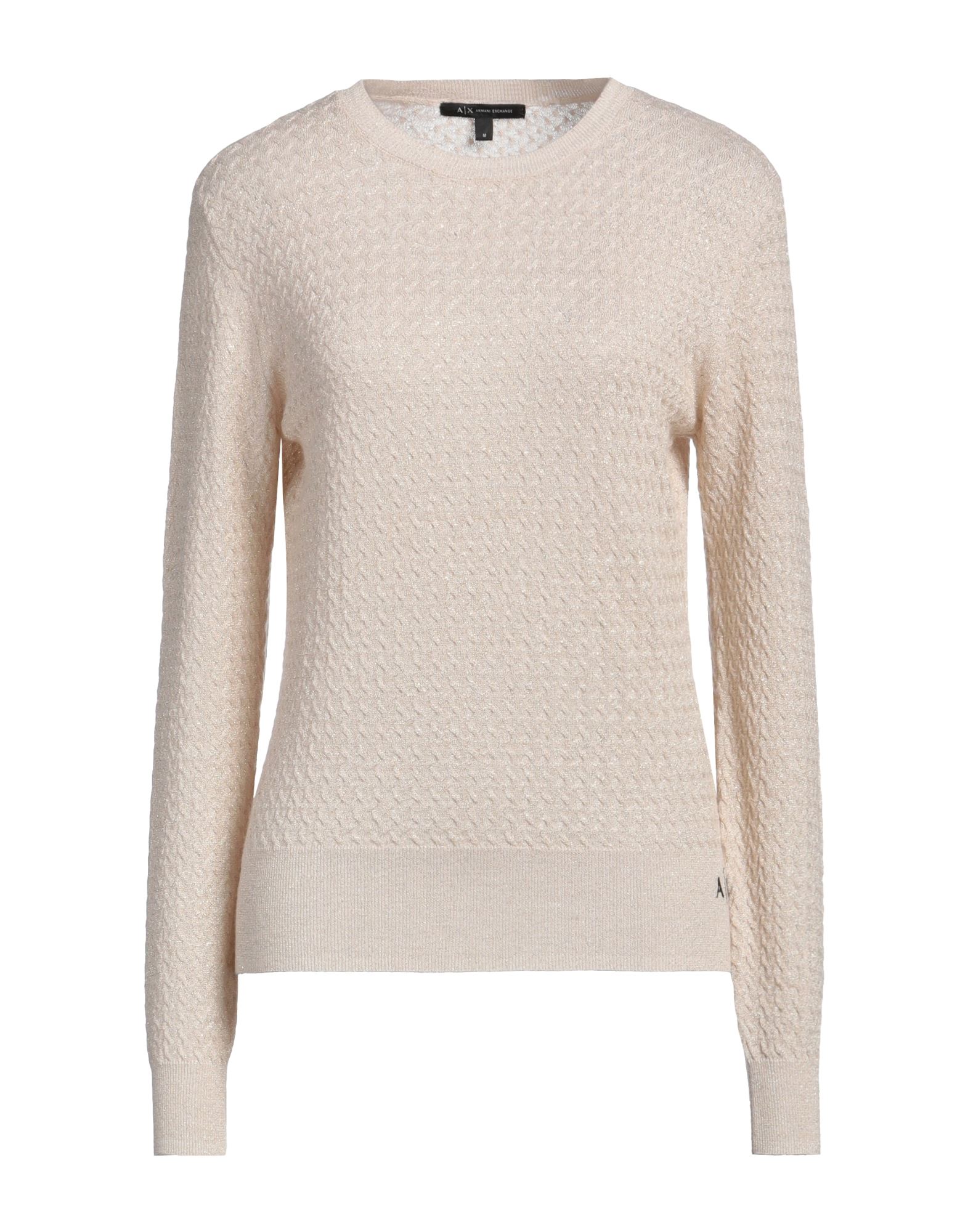 니트 소재, 메탈릭 효과, 라이트웨이트 니트, 장식 부착 없음, 솔리드 컬러, 크루넥, 롱 슬리브, 포켓 없음, 손세탁, 표백 금지, 건조기 사용불가. 이미지