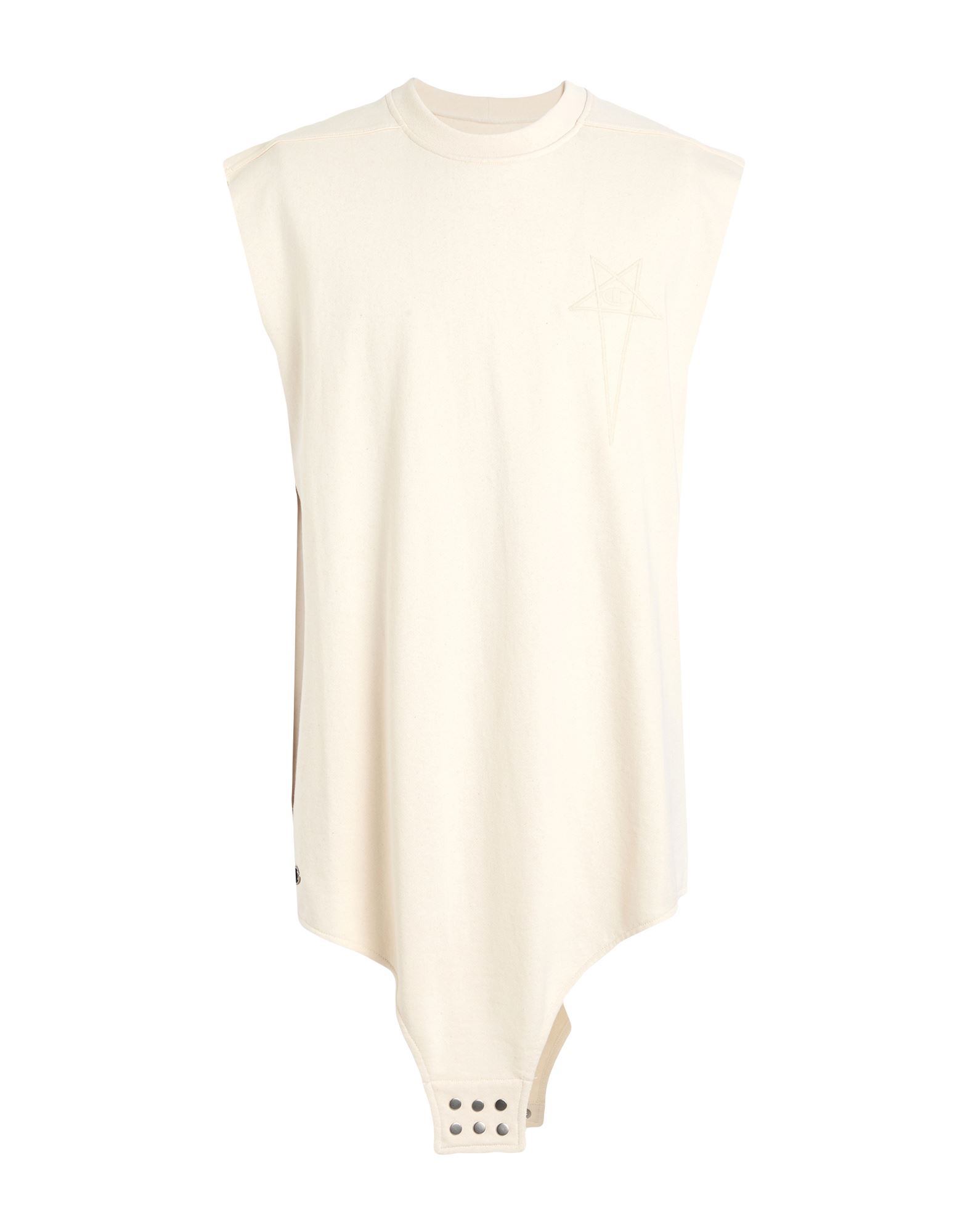 프렌치 테리, 장식 디테일 솔리드 컬러, 자수 로고 장식, 크루넥, 슬리브리스, 스냅버튼 여밈, 손세탁, 표백 금지, 건조기 사용불가. 이미지