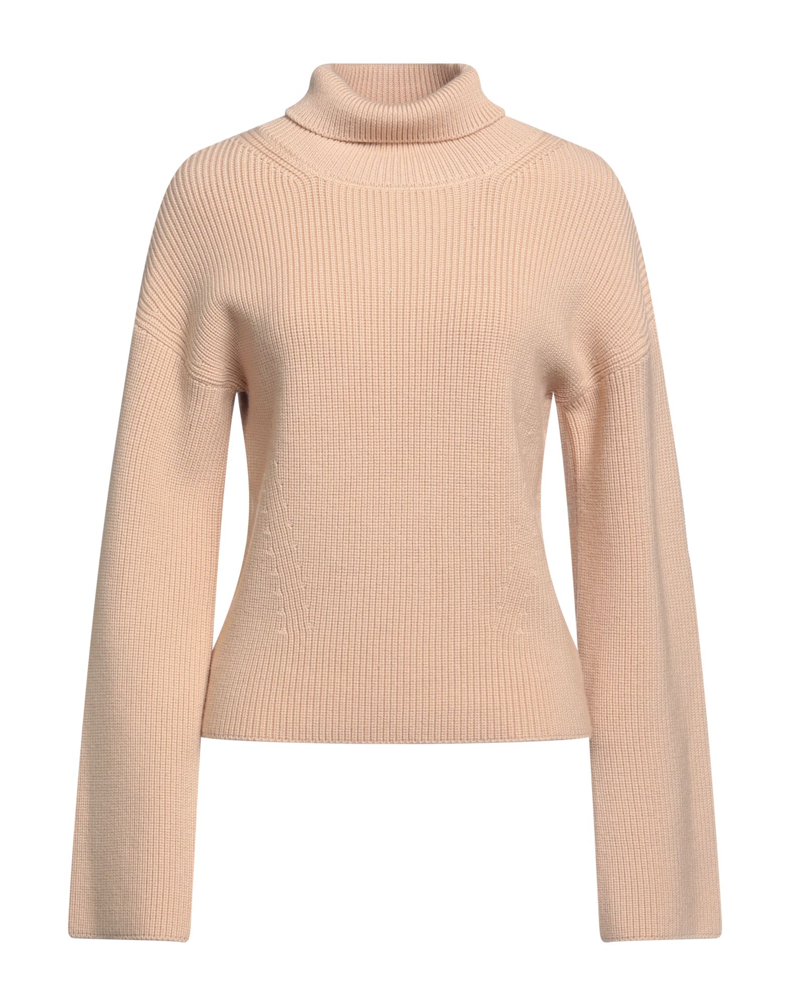 니트 소재, 미디엄웨이트 니트, 장식 부착 없음, 솔리드 컬러, 터틀넥, 롱 슬리브, 안감없음, 포켓 없음. 이미지