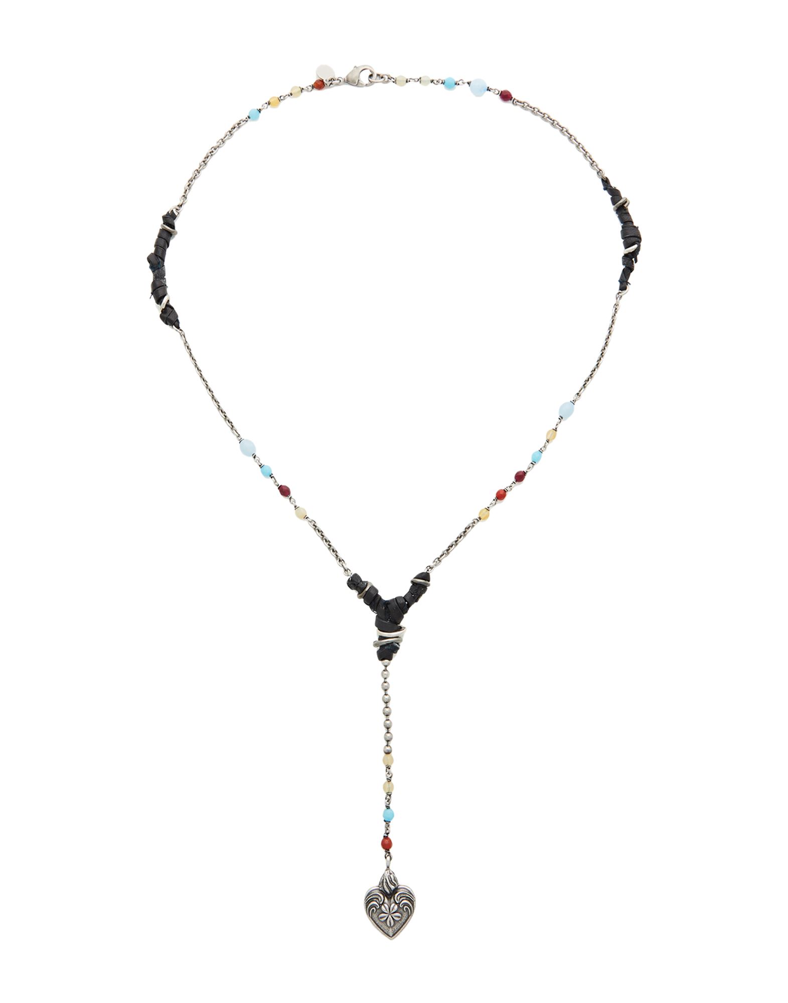 메탈, 가죽 인서트, 비즈, 클래스프(clasp) 클로져, 동물성 비섬유 자재 함유. 이미지