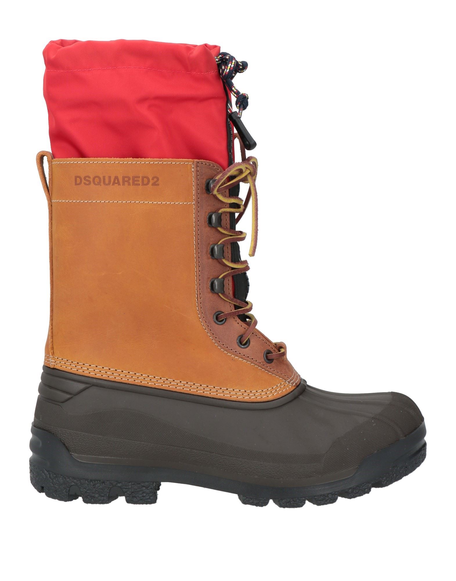 레인 부츠, 가죽, 테크니컬 패브릭, 브랜드 로고, 멀티컬러 패턴, 안감있음, 지퍼 여밈, 레이스업 여밈, 라운드 토, 힐 없음, 러그솔, 동물성 비섬유 자재 함유. 이미지