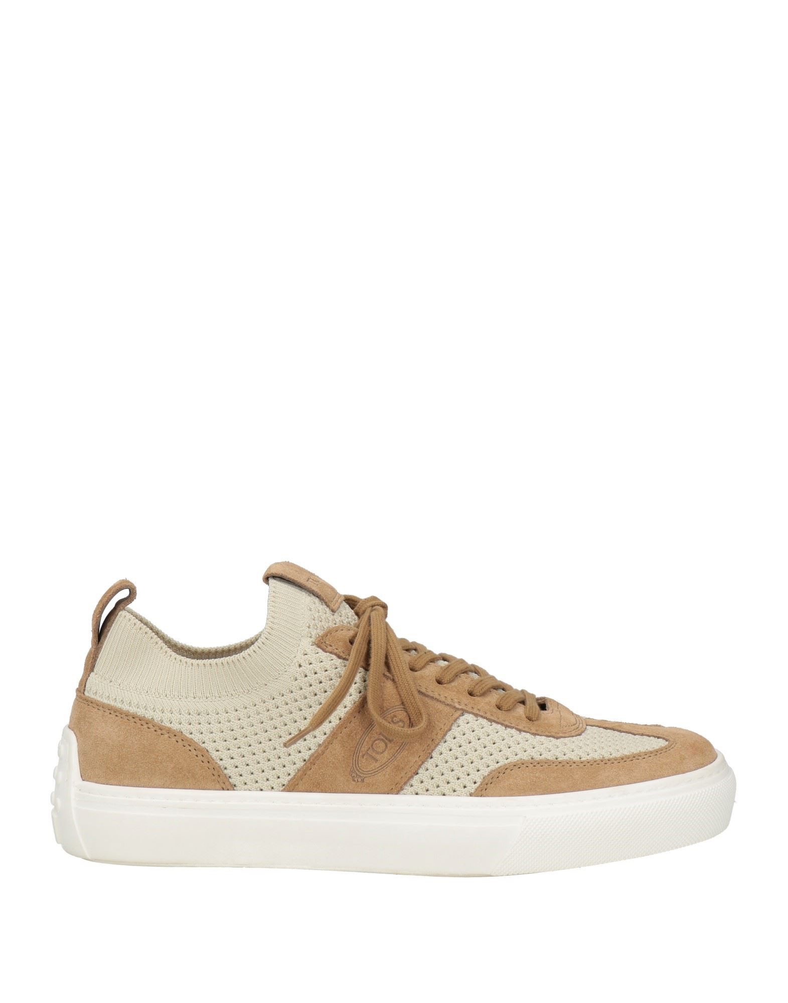 로우탑 스니커즈 & 스포츠 슈즈, 주트 솔, 니트 소재, 투톤 패턴, 브랜드 로고, 가죽 소재의 내부, 레이스업 여밈, 라운드 토, 미끄럼방지 고무 밑창, 동물성 비섬유 자재 함유. 이미지