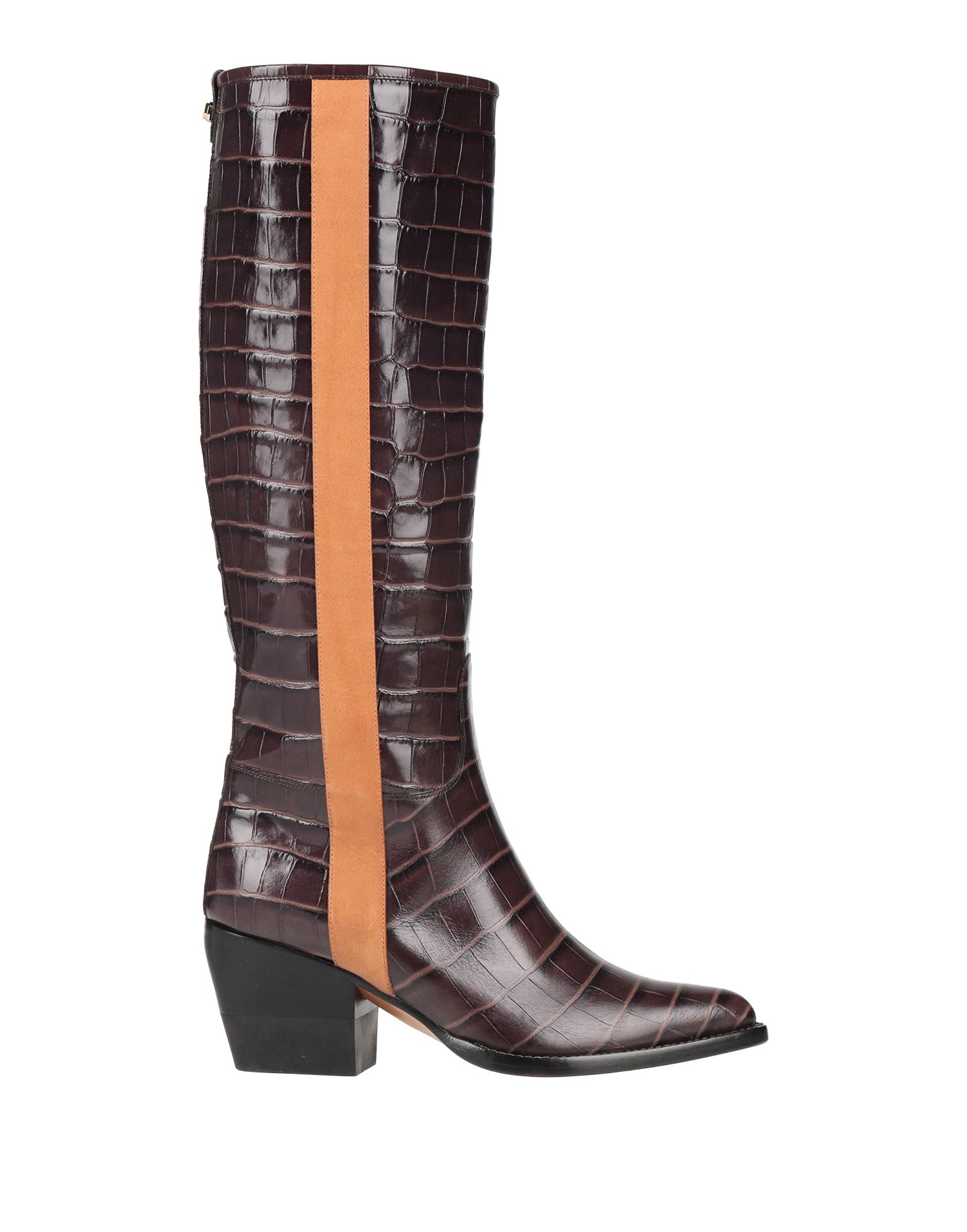 웨스턴 부츠, 가죽, 크로커다일 프린트, 브랜드 로고, 장식 효과, 가죽 소재의 내부, 포인티드/테이퍼드 토, 쿠반 힐, 커버드 힐, 가죽 밑창, 동물성 비섬유 자재 함유. 이미지