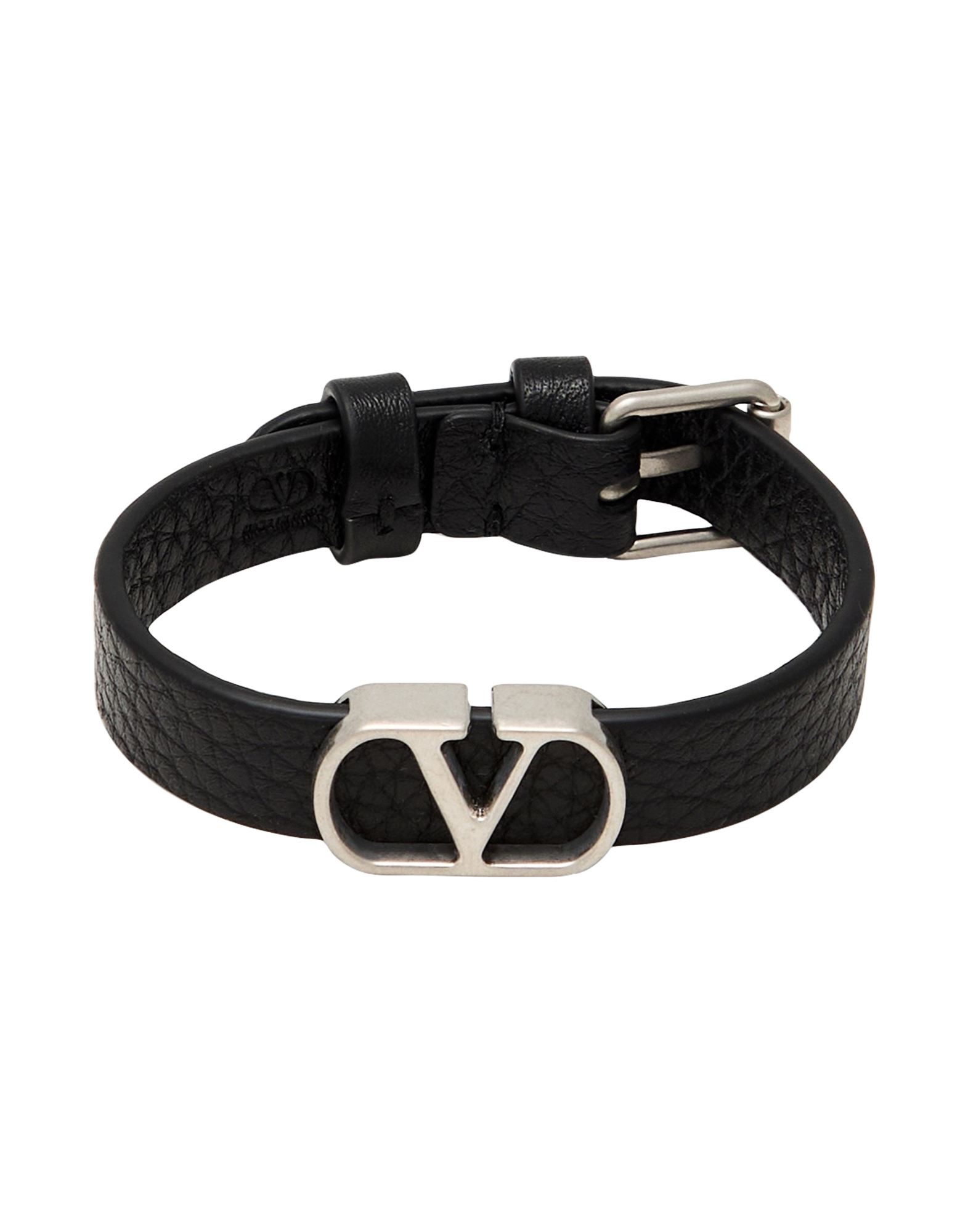 브레이슬릿, 페블 효과 가죽, 브랜드 로고, 조절가능 버클 클로져, 동물성 비섬유 자재 함유. 이미지