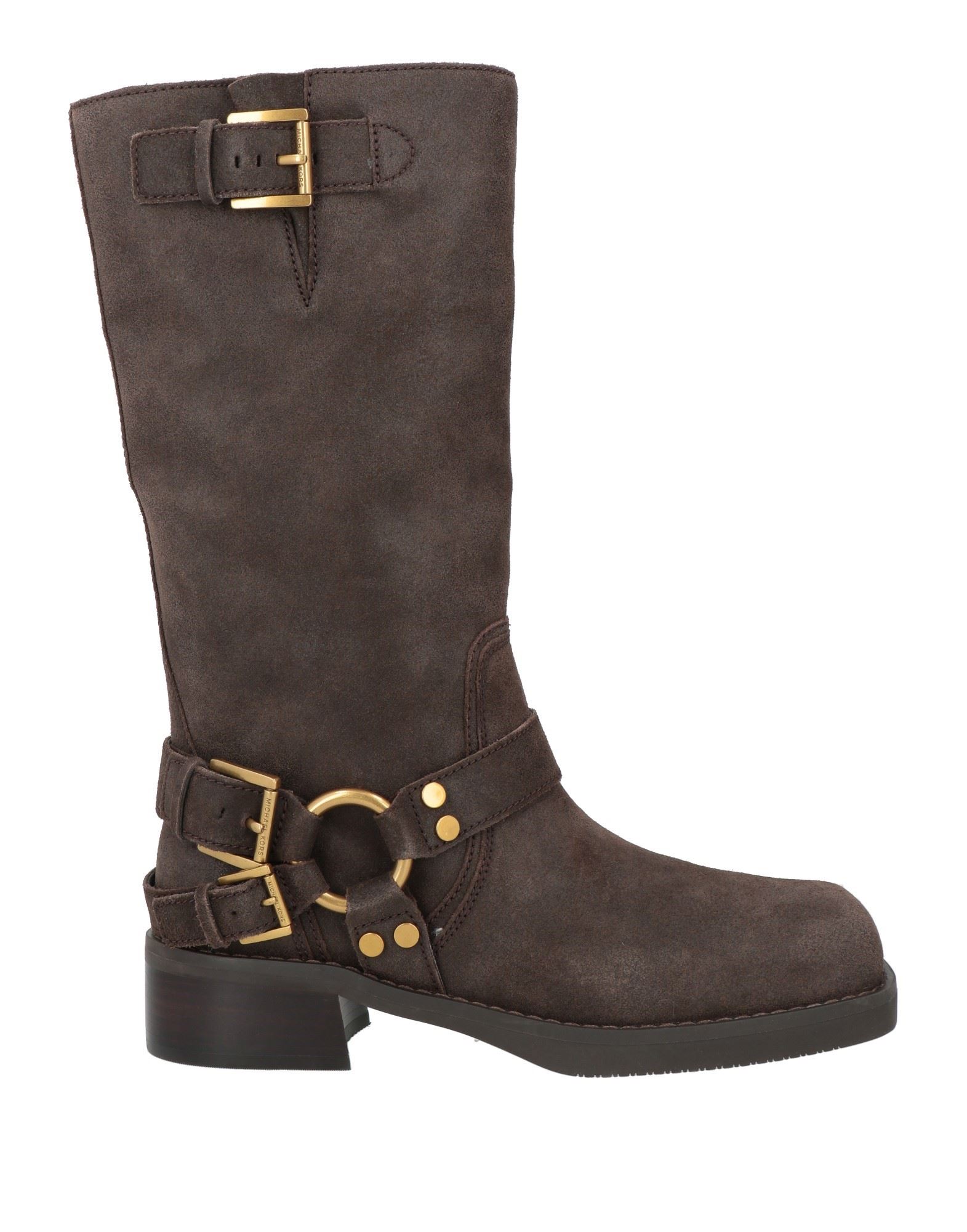 부츠, 가죽, 솔리드 컬러, 브랜드 로고, 가죽 소재의 내부, 지퍼 여밈, 스퀘어 토, 로우 힐, 미끄럼방지 고무 밑창, 동물성 비섬유 자재 함유. 이미지