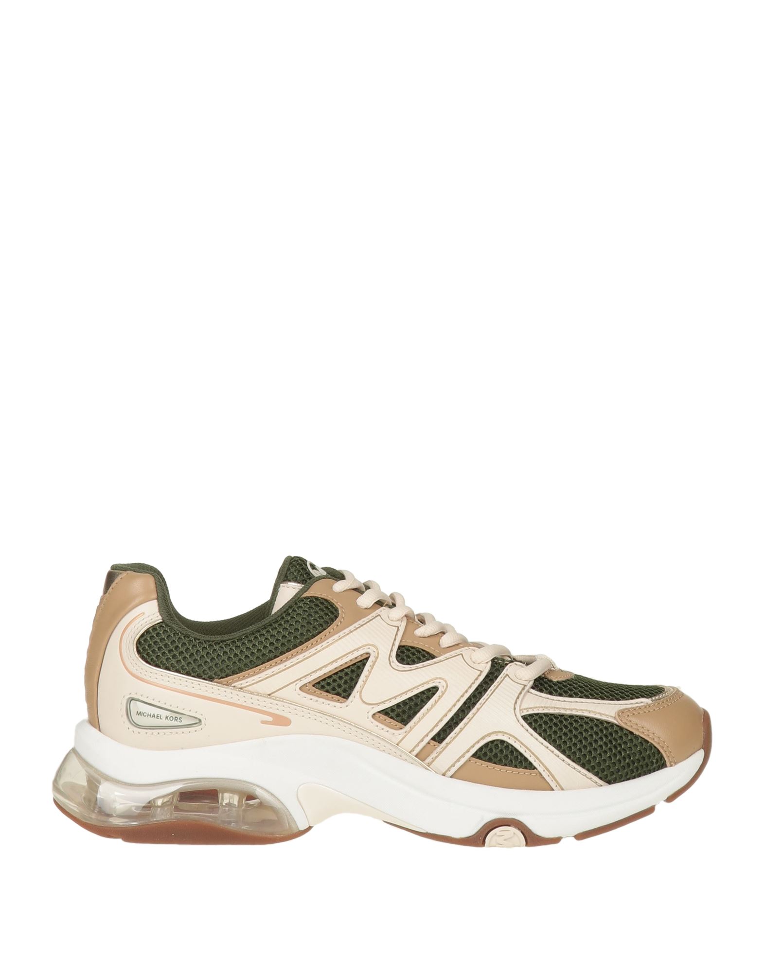 로우탑 스니커즈 & 스포츠 슈즈, 가죽, 테크니컬 패브릭, 메탈릭 효과, 투톤 패턴, 브랜드 로고, 메탈릭 트리밍, 안감 처리한 내부, 레이스업 여밈, 라운드 토, 미끄럼방지 고무 밑창, 동물성 비섬유 자재 함유. 이미지