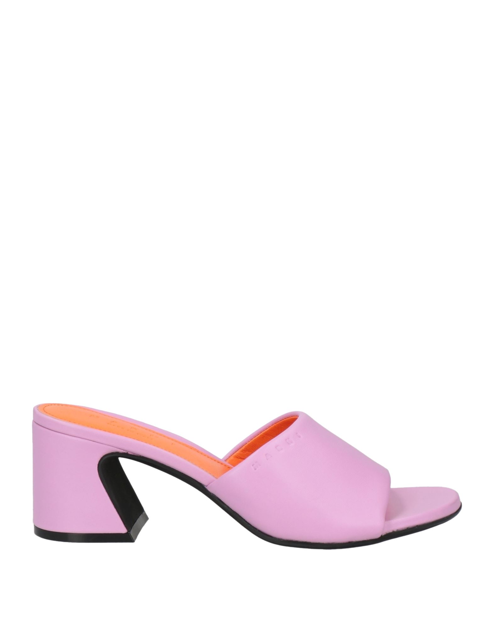 원밴드 샌들, 가죽, 브랜드 로고, 솔리드 컬러, 가죽 소재의 내부, 라운드 토, 기하학적 힐, 고무 밑창, 동물성 비섬유 자재 함유. 이미지