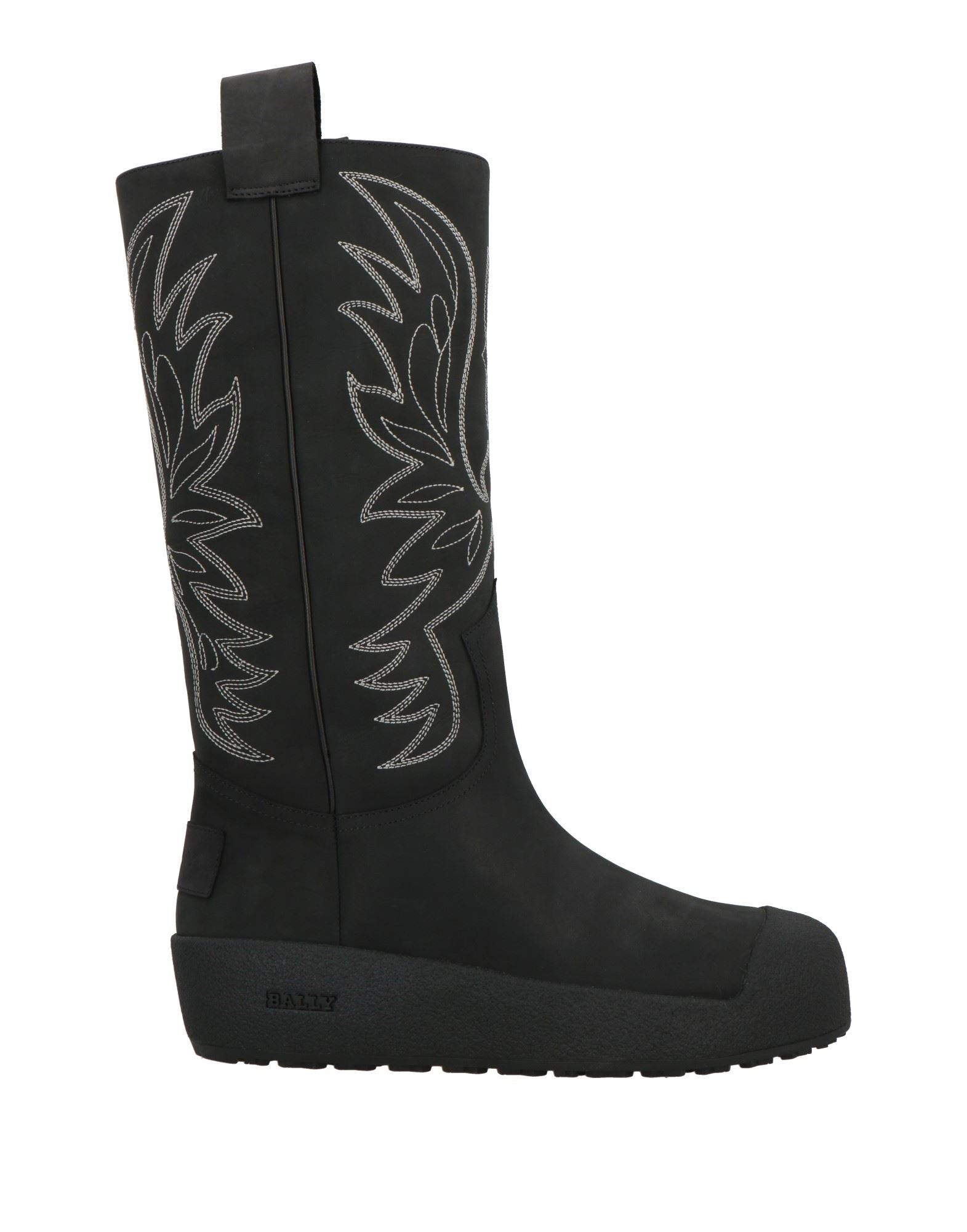 부츠, 가죽, 솔리드 컬러, 장식 부착 없음, 가죽 소재의 내부, 라운드 토, 웨지 힐, 미끄럼방지 고무 밑창, 동물성 비섬유 자재 함유. 이미지