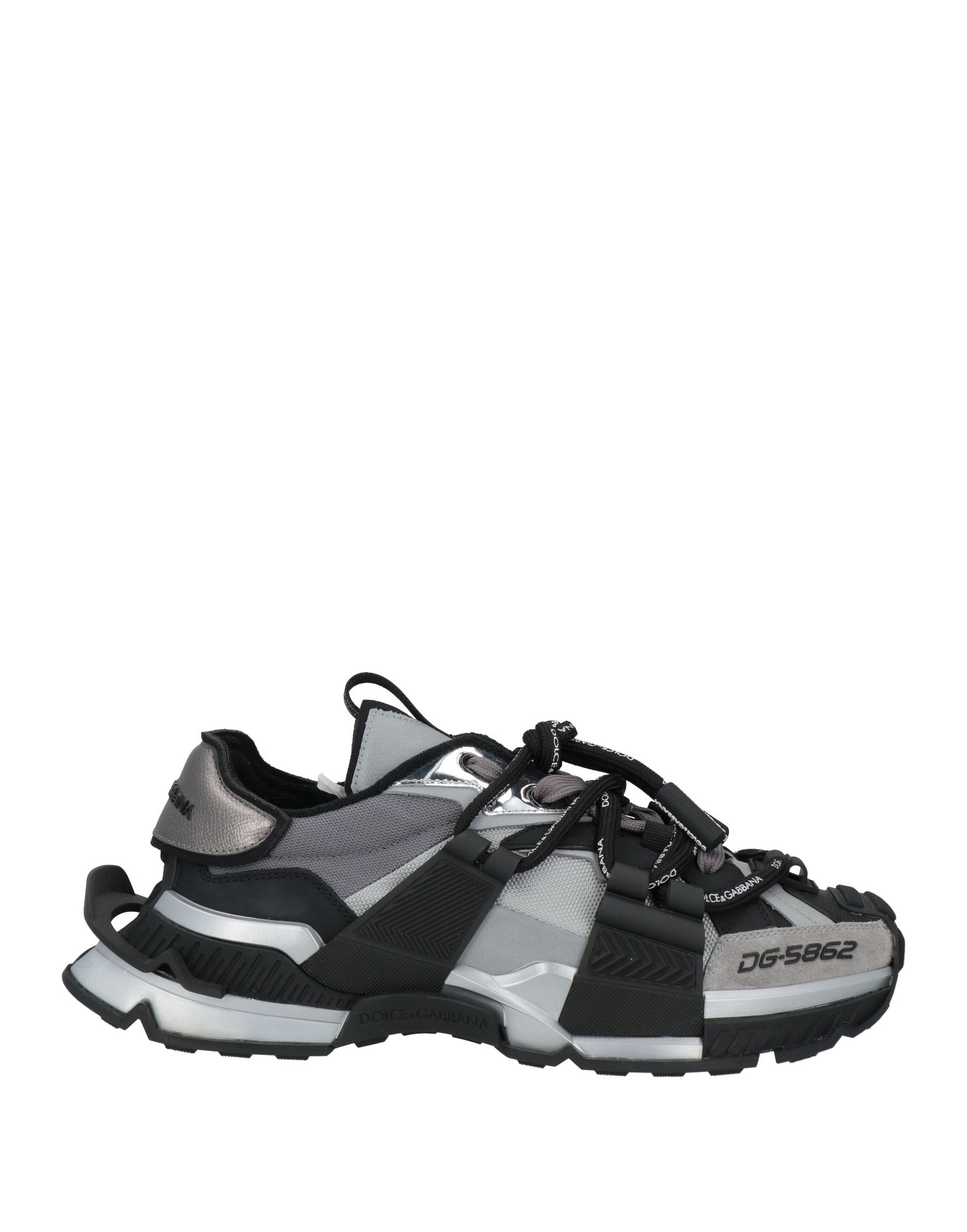 청키 스니커즈, 테크니컬 패브릭, 가죽, 메탈릭 효과, 브랜드 로고, 투톤 패턴, 가죽 소재의 내부, 레이스업 여밈, 라운드 토, 힐 없음, 미끄럼방지 고무 밑창, 동물성 비섬유 자재 함유. 이미지