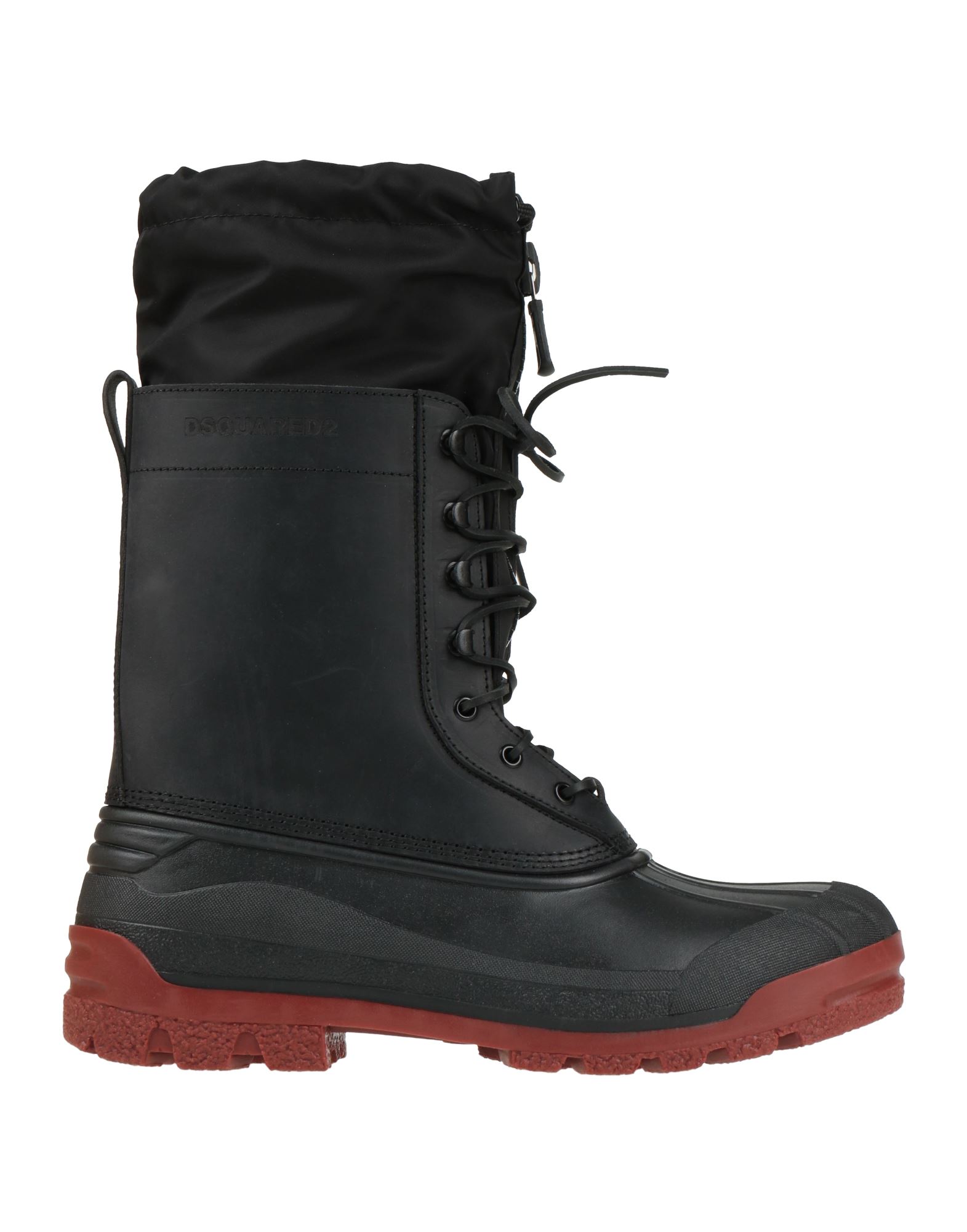 레인 부츠, 가죽, 테크니컬 패브릭, 브랜드 로고, 투톤 패턴, 안감있음, 지퍼 여밈, 레이스업 여밈, 라운드 토, 힐 없음, 러그솔, 동물성 비섬유 자재 함유. 이미지