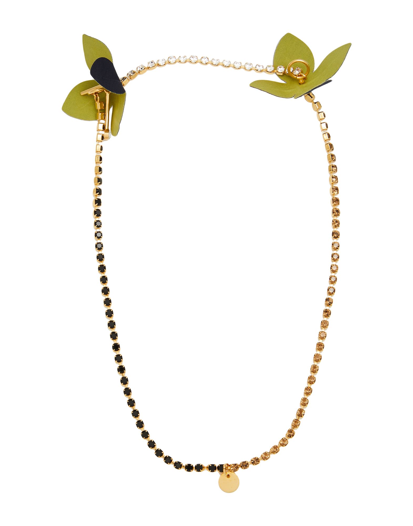 펜던트 네크리스, 메탈, 플로럴 아플리케, 크리스탈, t 클로저. 이미지