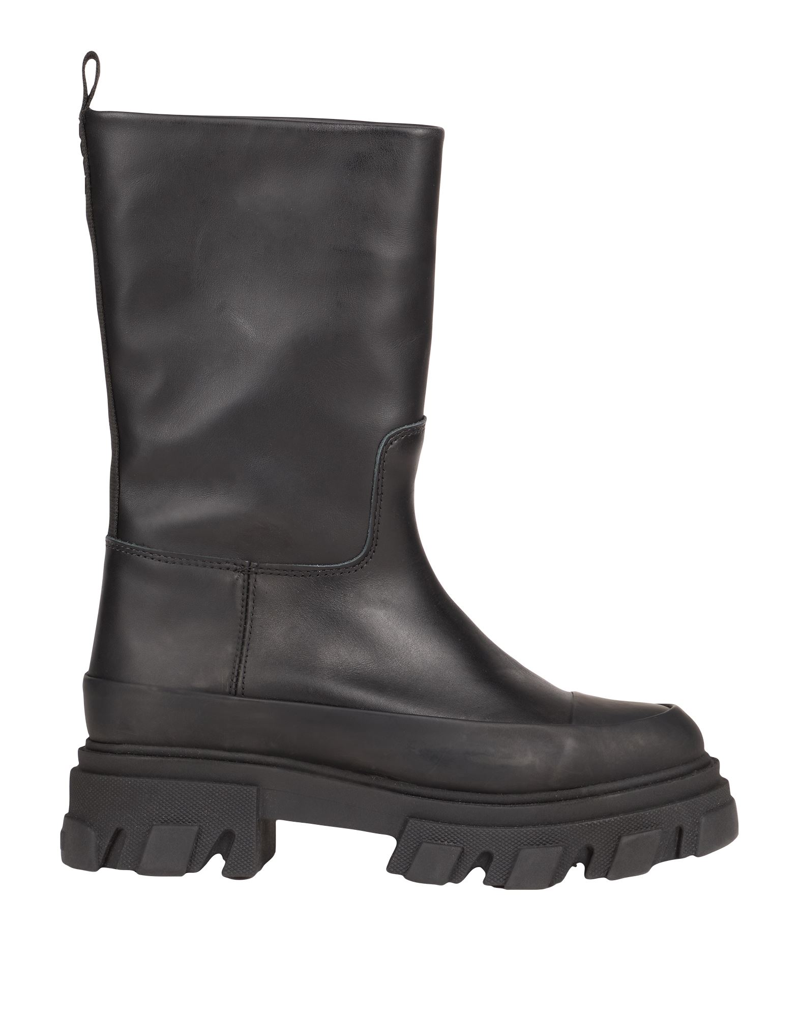 청키 부츠, 가죽, 그로그랭, 솔리드 컬러, 브랜드 로고, 가죽 소재의 내부, 라운드 토, 스퀘어 힐, 고무 힐, 러그솔, 동물성 비섬유 자재 함유, 스몰 핏. 이미지