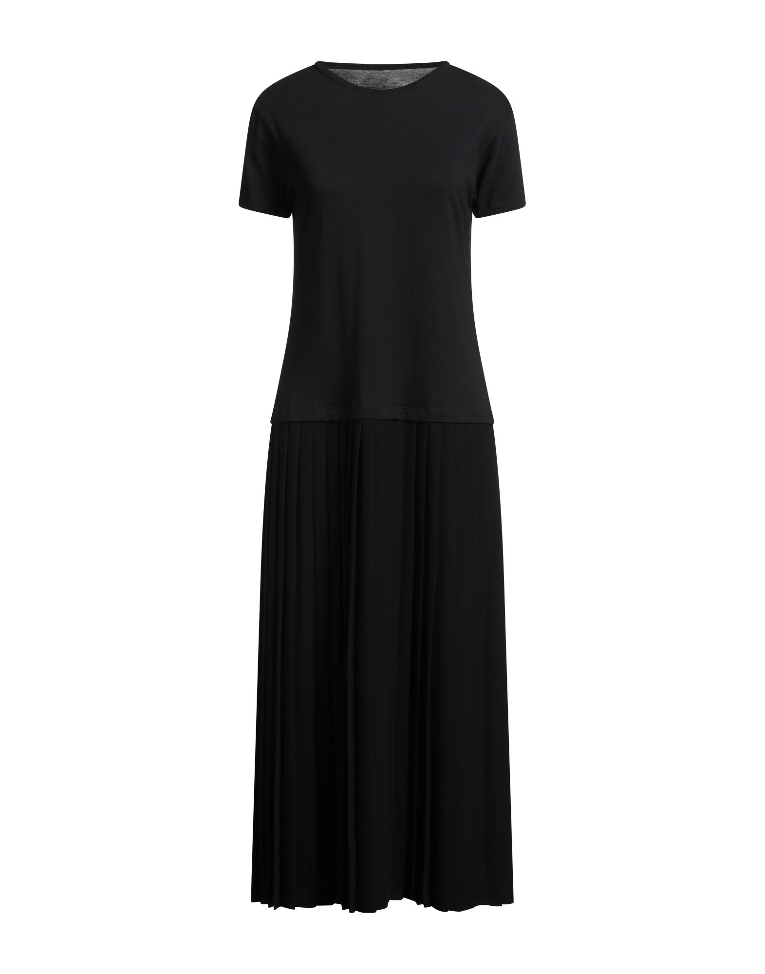 플리츠 드레스, 우븐, 저지, 솔리드 컬러, 장식 부착 없음, 크루넥, 쇼트 슬리브, 안감없음, 손세탁, 표백 금지, 건조기 사용불가. 이미지