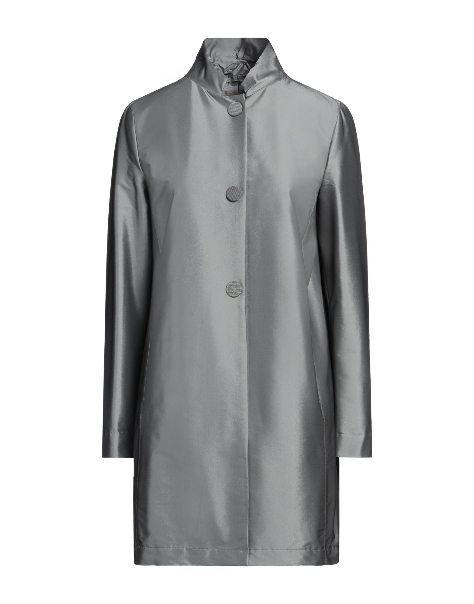 테크니컬 패브릭, 장식 부착 없음, 솔리드 컬러, 라운드 네크라인, 싱글브레스티드, 롱 슬리브, 안감있음, 스냅버튼, 멀티 포켓, 스트레치, 맥코트 스타일. 이미지