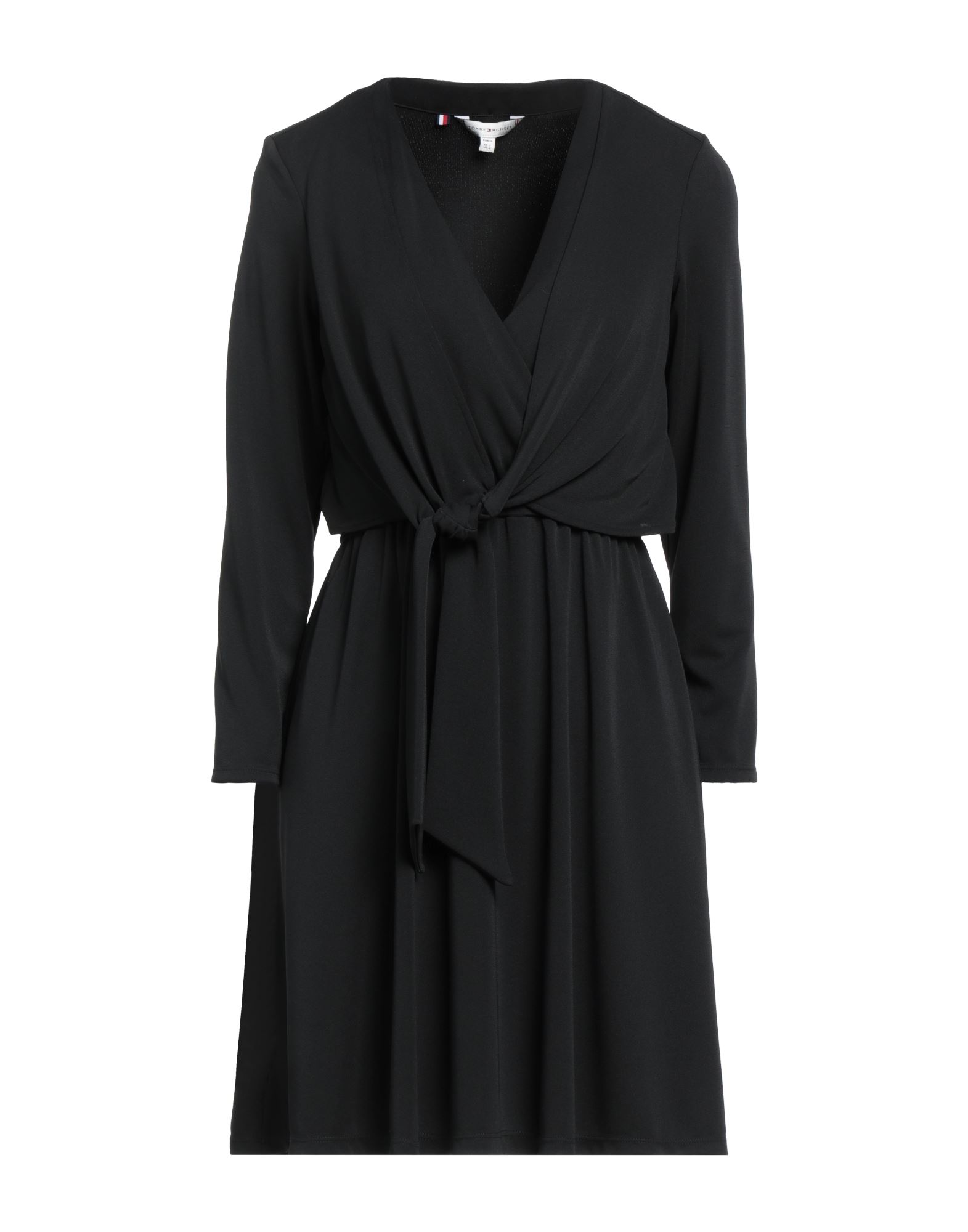 V 네크라인, 롱 슬리브, 솔리드 컬러, 레이스업. 이미지