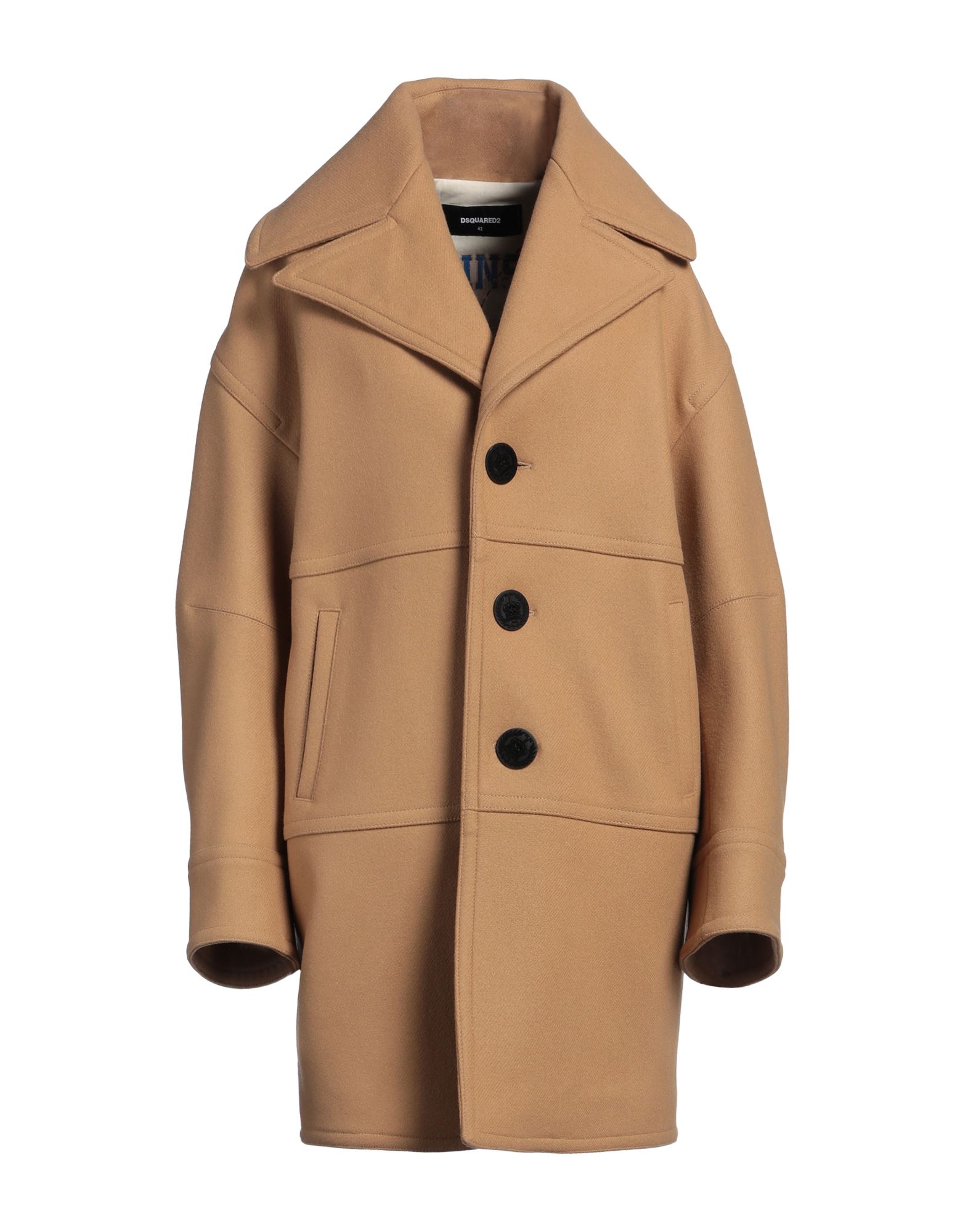 싱글 브레스티드 코트, 펠트, 장식 부착 없음, 솔리드 컬러, 라펠, 롱 슬리브, 안감있음, 버튼 여밈, 멀티 포켓, 드라이클리닝, 표백 금지, 건조기 사용불가, 편안함과 우아함이 결합된 격식을 갖춘 세련된 포멀 오피스 룩. 이미지