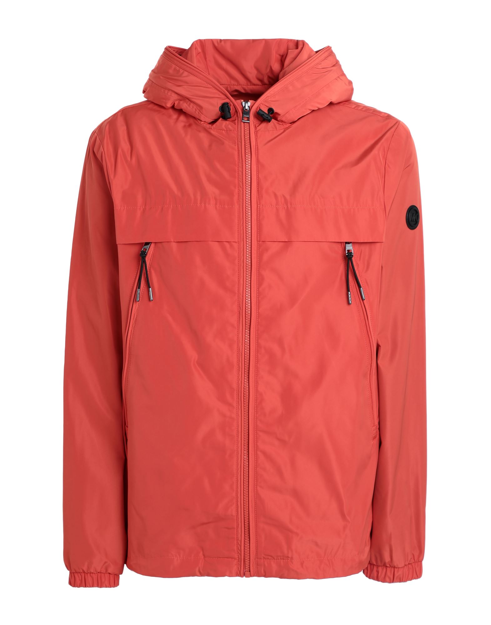 테크니컬 패브릭, 브랜드 로고, 솔리드 컬러, 후드, 싱글브레스티드, 롱 슬리브, 엘라스틱 커프스, 안감있음, 지퍼 클로저, 멀티 포켓, 드로스트링 헴라인, 기타 아우터웨어. 이미지