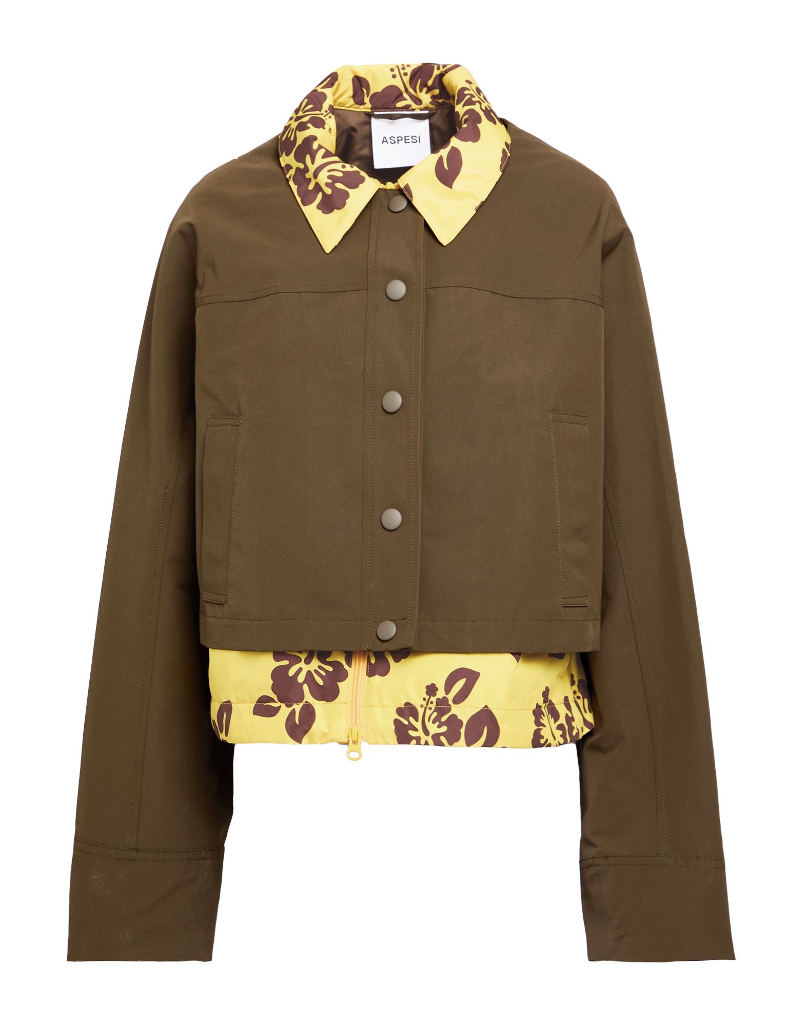 자켓, 몰스킨, 테크니컬 패브릭, 장식 부착 없음, 하와이안 모티브, 클래식 칼라, 싱글브레스티드, 롱 슬리브, 디테쳐블 안감, 버튼 여밈, 지퍼 여밈, 멀티 포켓, 드라이클리닝, 표백 금지, 건조기 사용불가. 이미지