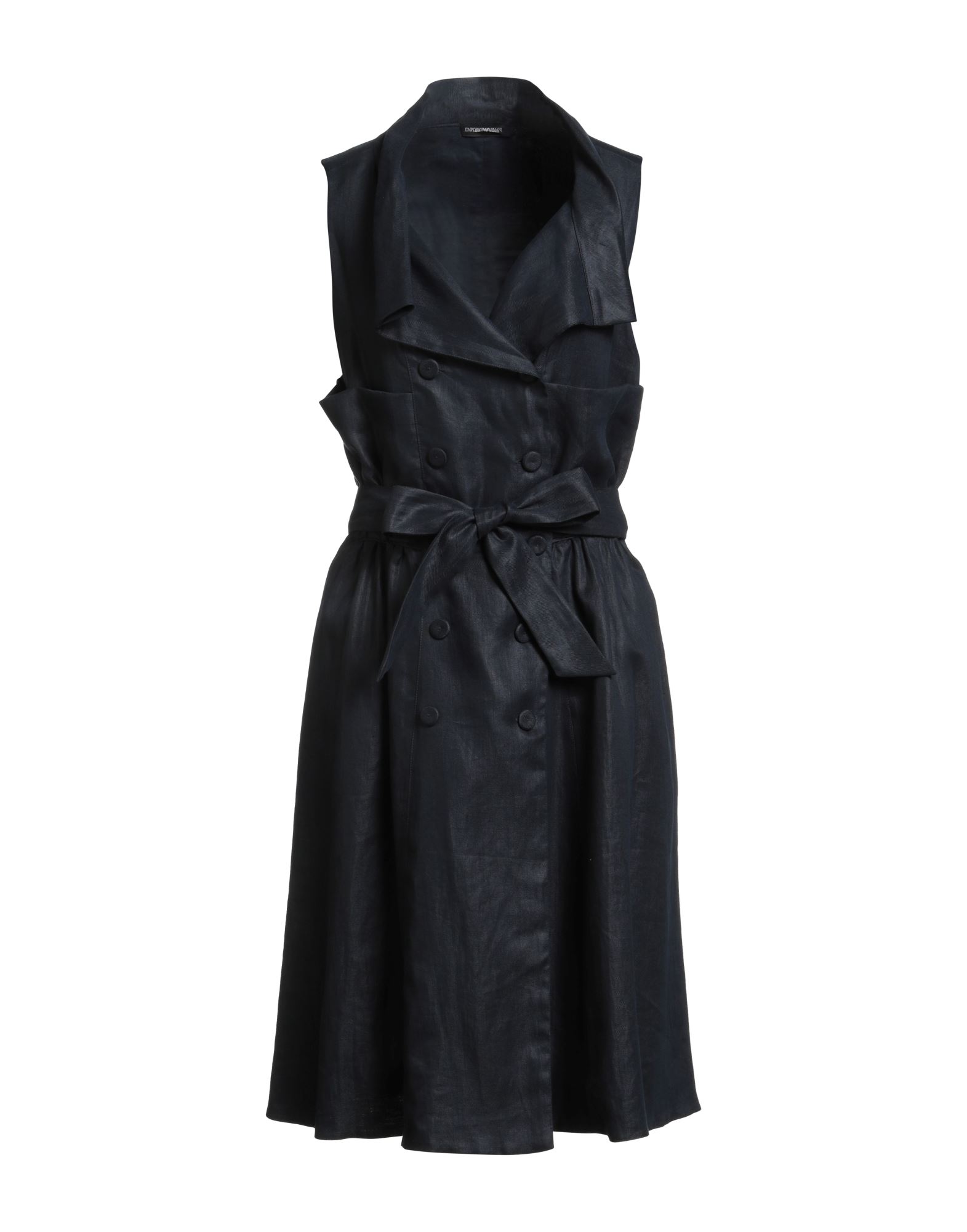 원피스 & 드레스, 리넨, 솔리드 컬러, 벨트, 라펠, 슬리브리스, 안감없음, 버튼 여밈, 멀티 포켓, 드라이클리닝, 표백 금지, 건조기 사용불가, 바다로 떠나는 주말 여행이나 휴가를 위한 세련되고 편안한 스타일. 이미지