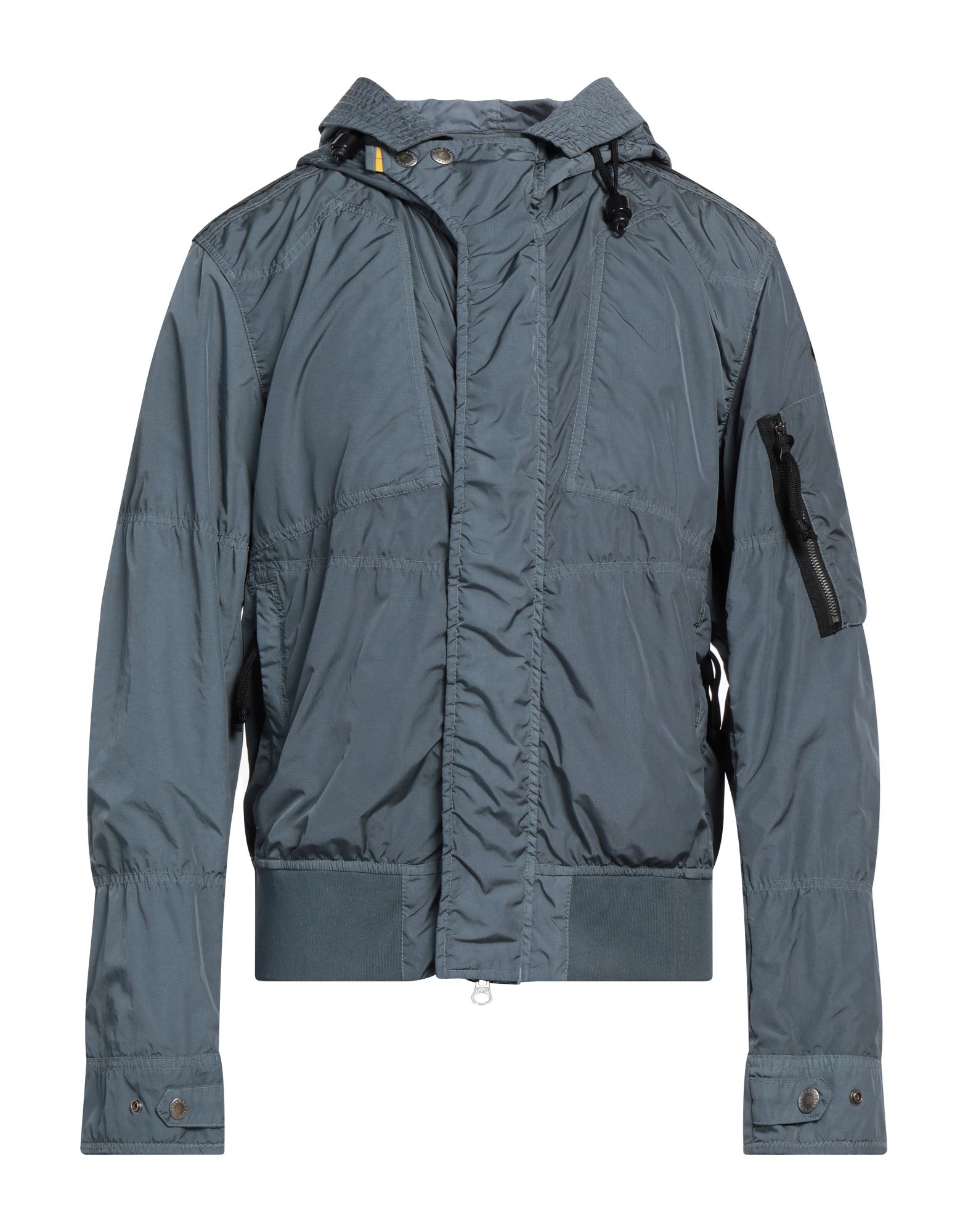 테크니컬 패브릭, 브랜드 로고, 솔리드 컬러, 후드, 싱글브레스티드, 롱 슬리브, 안감없음, 스냅버튼 여밈, 지퍼 여밈, 멀티 포켓, 기타 아우터웨어. 이미지