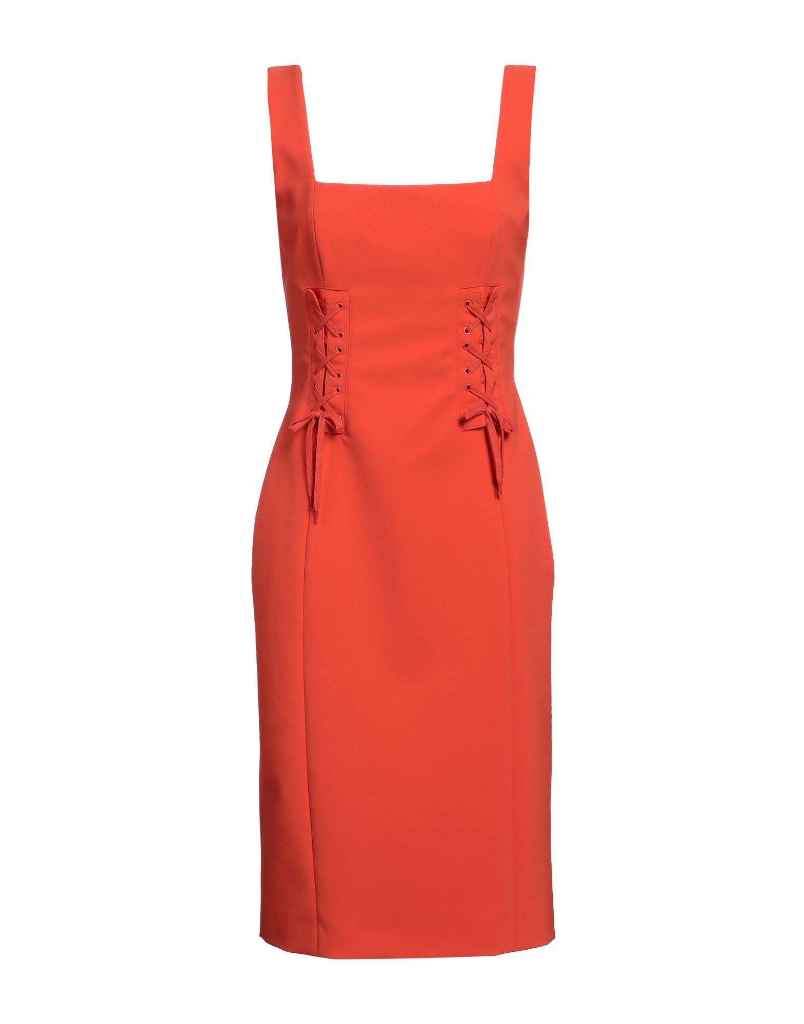 크레이프, 장식 부착 없음, 솔리드 컬러, 스퀘어 네크라인, 슬리브리스, 안감있음, 지퍼 여밈, 포켓 없음, 스트레치, 드라이클리닝, 표백 금지, 건조기 사용불가, 바디콘 드레스. 이미지