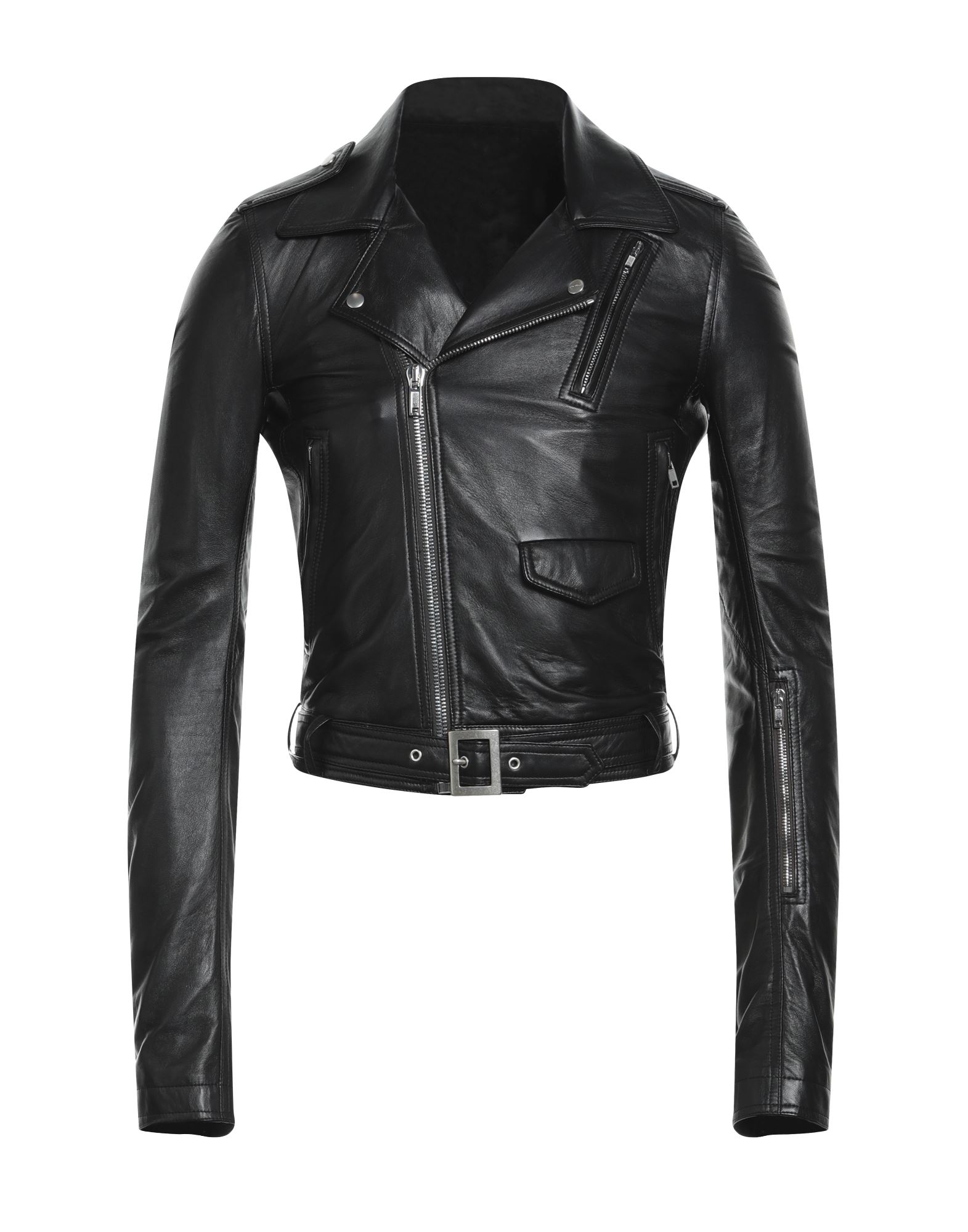 가죽, 텍스쳐드 가죽, 장식 부착 없음, 솔리드 컬러, 라펠, 롱 슬리브, 안감있음, 지퍼 클로저, 멀티 포켓, 동물성 비섬유 자재 함유, 라이더 자켓. 이미지