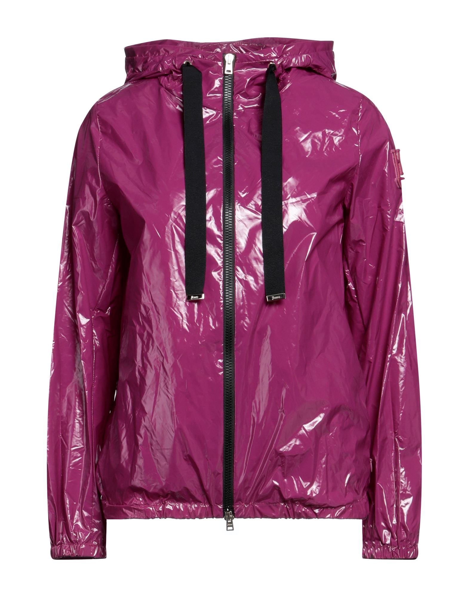 캐주얼 자켓, 테크니컬 패브릭, 코팅 효과, 브랜드 로고, 솔리드 컬러, 후드, 롱 슬리브, 엘라스틱 커프스, 안감없음, 지퍼 여밈, 슬릿 포켓, 드라이클리닝, 표백 금지, 건조기 사용불가, 다림질 금지. 이미지