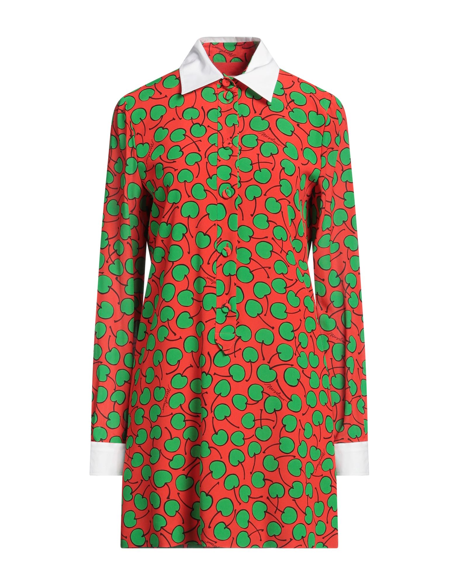 셔츠 드레스, 크레이프, 솔리드 컬러, 멀티컬러 패턴, 브랜드 로고, 클래식 칼라, 롱 슬리브, 안감있음, 버튼 여밈, 드라이클리닝, 표백 금지, 건조기 사용불가. 이미지