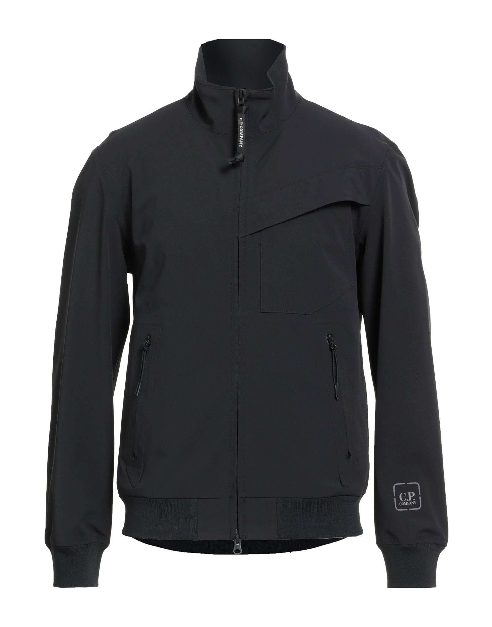 윈드브레이커, 테크니컬 패브릭, 스트레치 패브릭, 브랜드 로고, 솔리드 컬러, 터틀넥, 롱 슬리브, 안감없음, 지퍼 여밈, 지퍼 포켓, 세탁기로 세탁, 표백 금지, 건조기 사용불가. 이미지