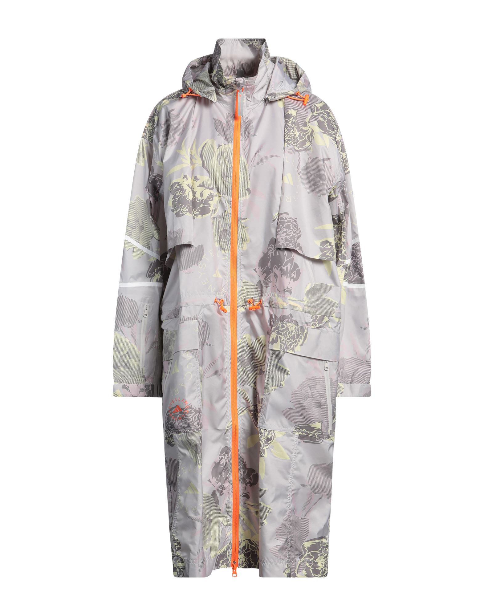 파카, 테크니컬 패브릭, 브랜드 로고, 플로럴 모티브, 터틀넥, 롱 슬리브, 안감없음, 지퍼 여밈, 멀티 포켓, 세탁기로 세탁, 표백 금지, 건조기 사용가능. 이미지