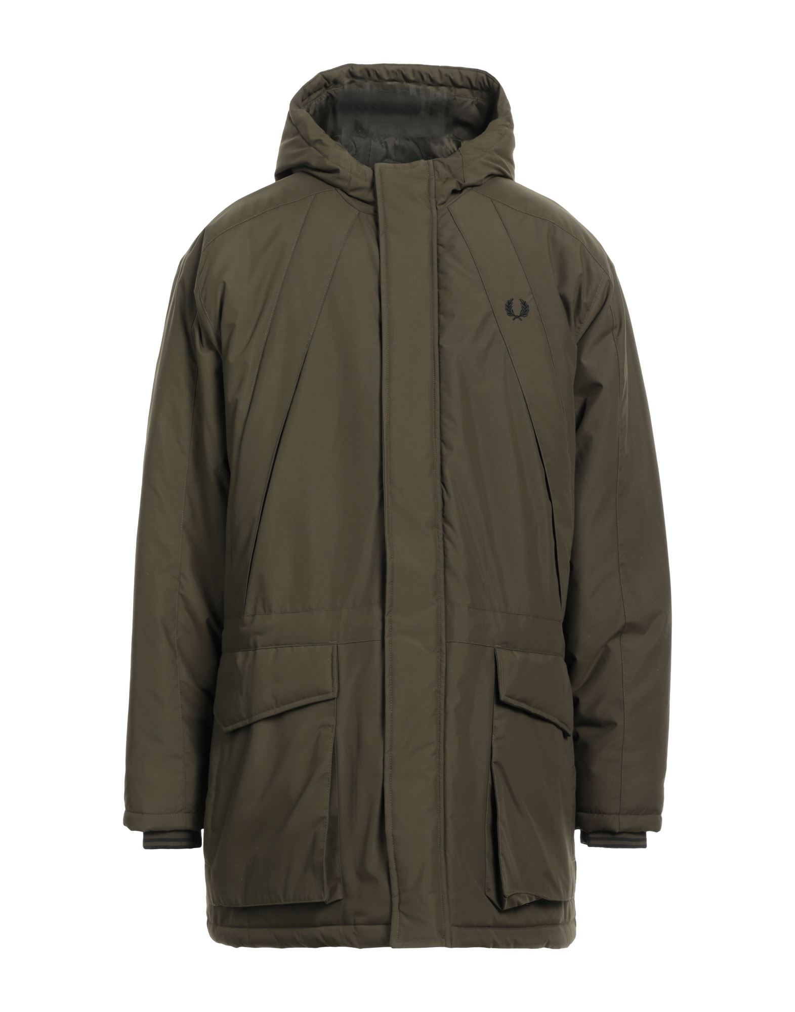 파카, 테크니컬 패브릭, 솔리드 컬러, 브랜드 로고, 후드, 싱글브레스티드, 롱 슬리브, 합성 충전재, 지퍼 여밈, 스냅버튼 여밈, 멀티 포켓. 이미지