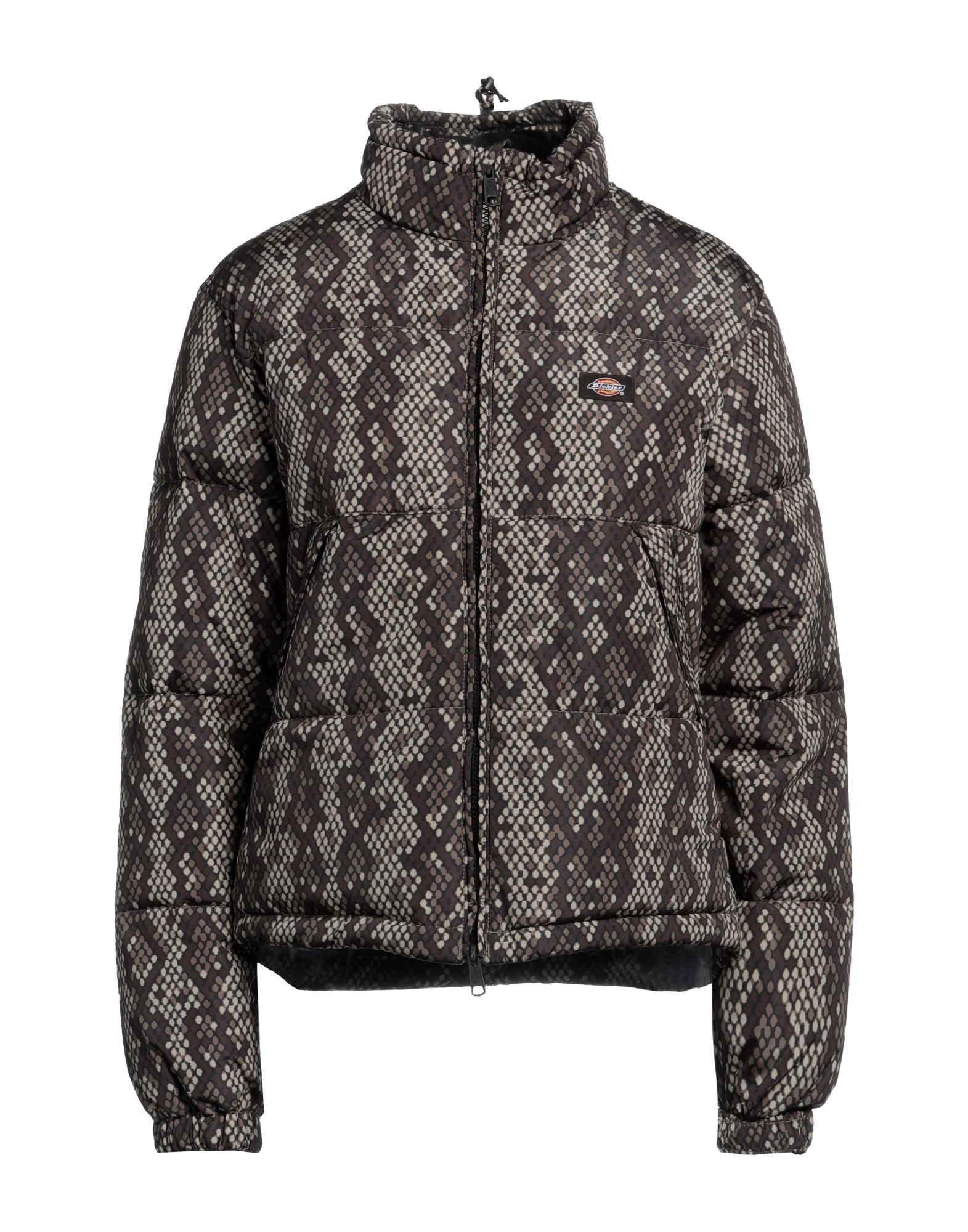 테크니컬 패브릭, 브랜드 로고, 애니멀 패턴, 멀티컬러 패턴, 후드, 싱글브레스티드, 롱 슬리브, 내부 패딩, 지퍼 클로저, 멀티 포켓, 싱글브레스티드 자켓. 이미지