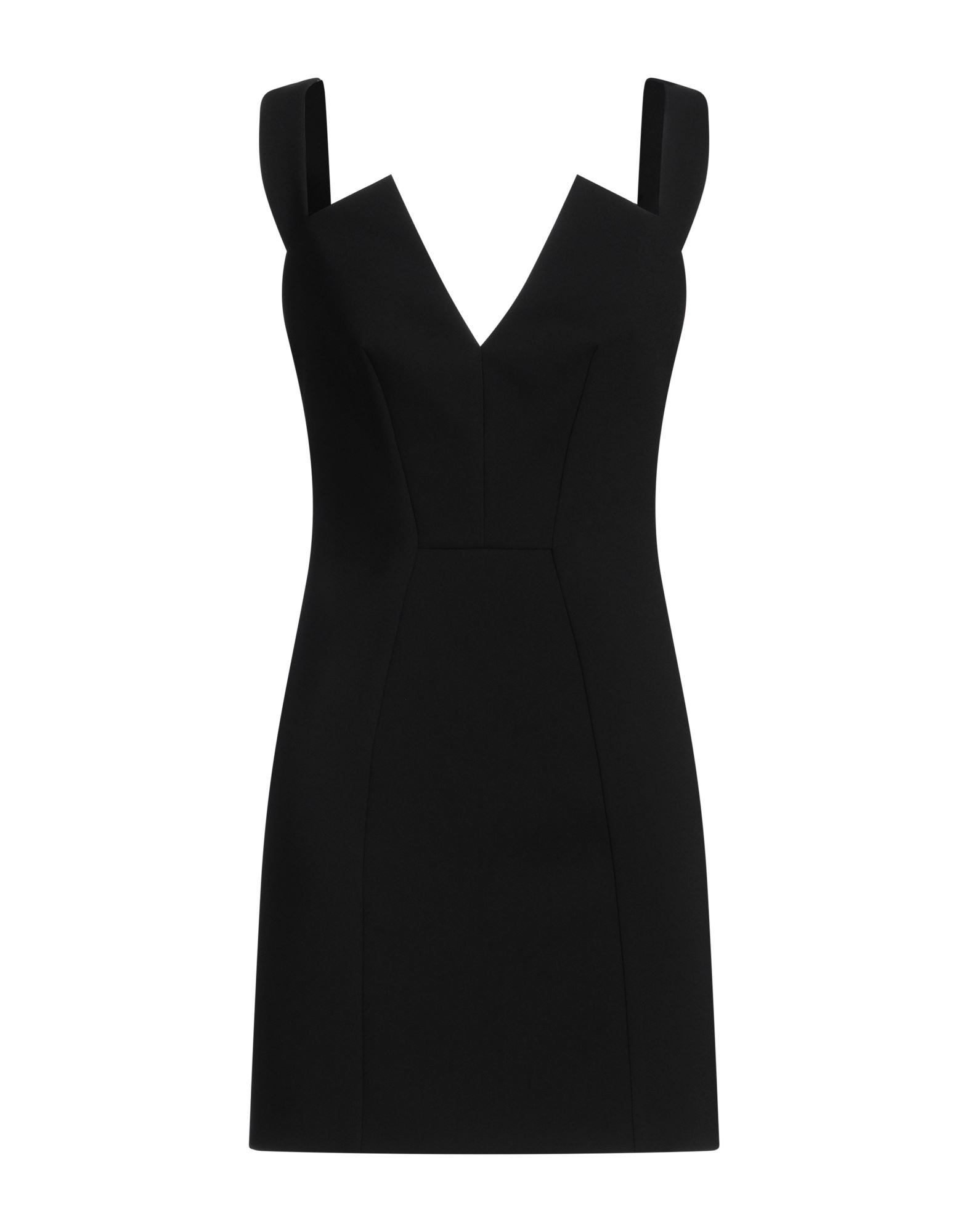 플레어 드레스, 크레이프, 솔리드 컬러, 장식 부착 없음, v 네크라인, 슬리브리스, 안감있음, 드라이클리닝, 표백 금지, 건조기 사용불가. 이미지