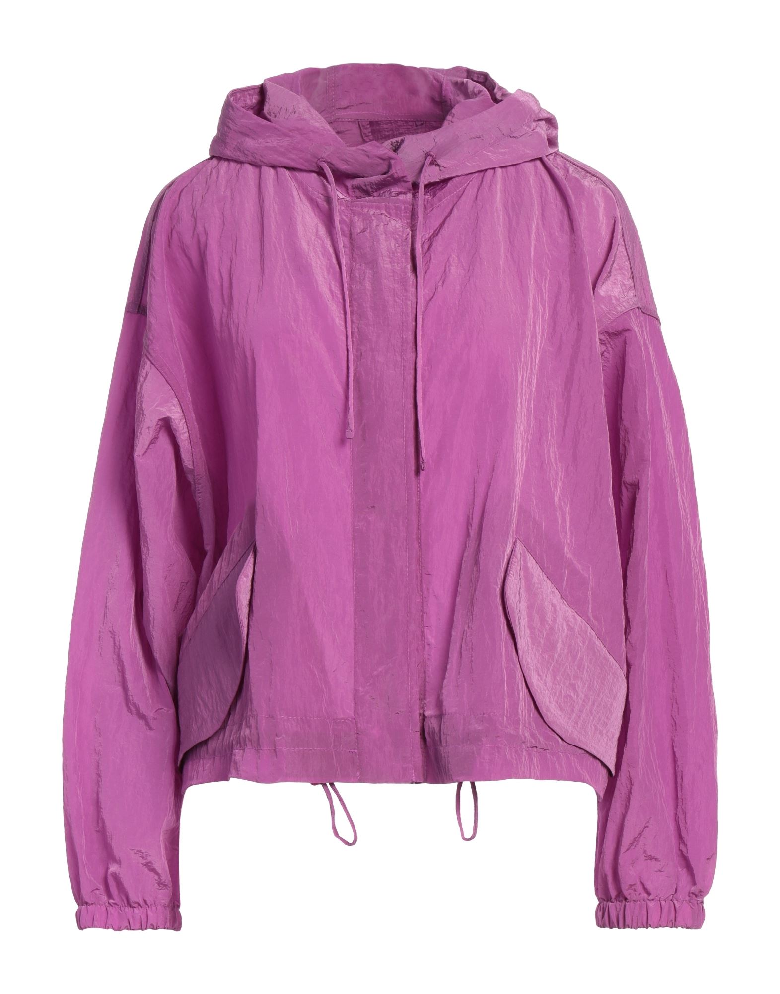 테크니컬 패브릭, 브랜드 로고, 장식 디테일 솔리드 컬러, 후드, 싱글브레스티드, 롱 슬리브, 안감없음, 지퍼 여밈, 포켓 없음, 세탁기로 세탁, 표백 금지, 건조기 사용불가, 윈드브레이커. 이미지