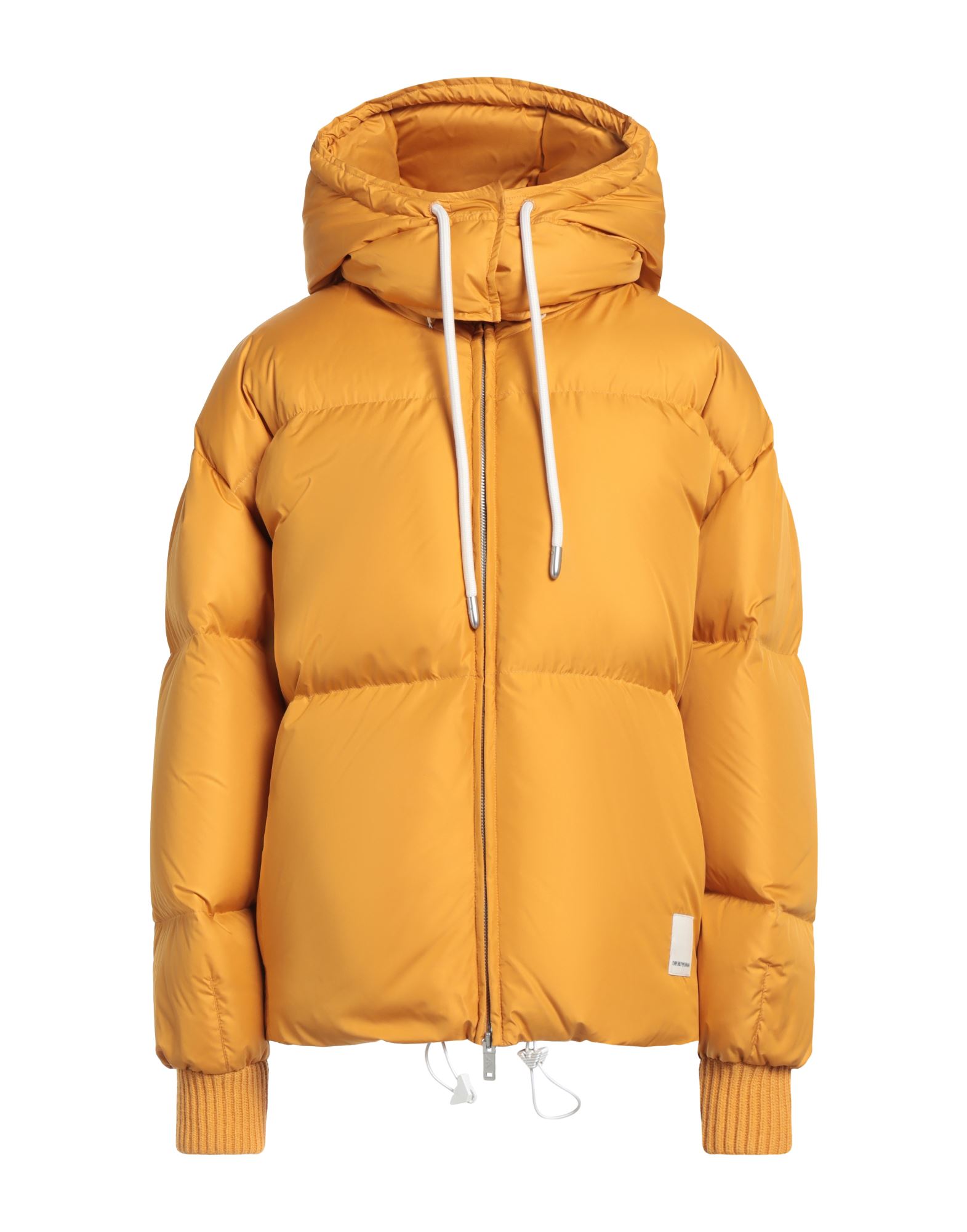 쇼트 다운 자켓, 테크니컬 패브릭, 브랜드 로고, 솔리드 컬러, 후드, 롱 슬리브, 리브 조직 커프스, 덕 다운 내장, 헤비 패딩, 지퍼 여밈, 멀티 포켓, 동물성 비섬유 자재 함유, 세탁기로 세탁, 표백 금지, 건조기 사용불가. 이미지