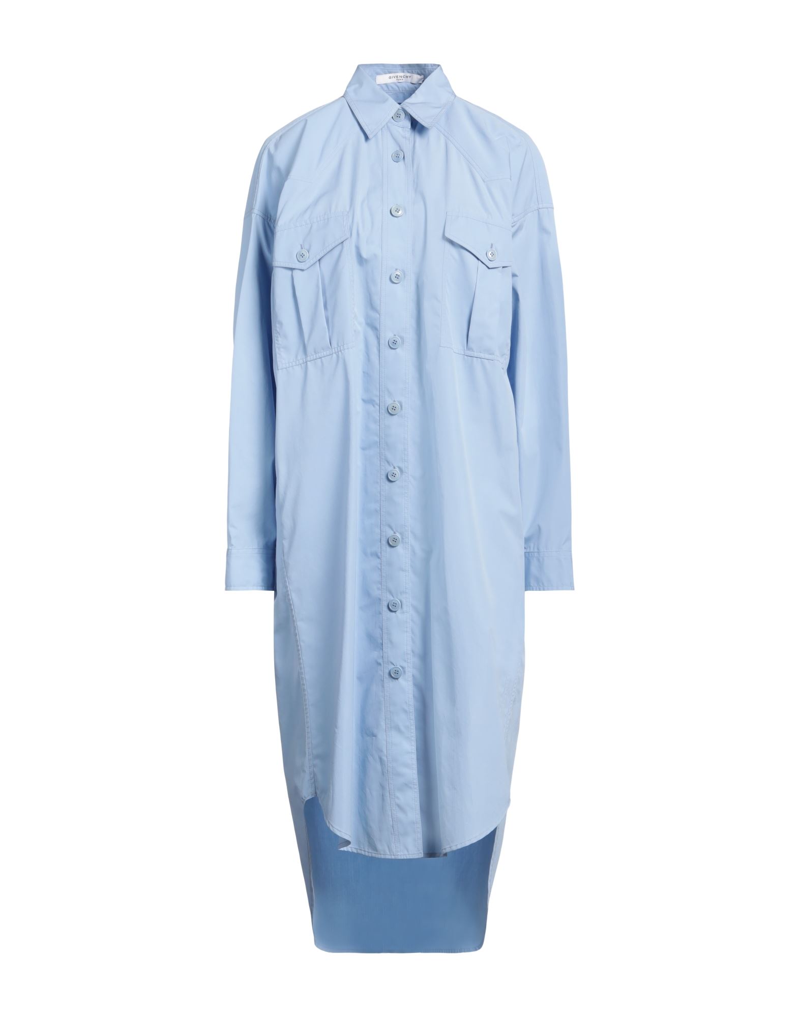 셔츠 드레스, 우븐, 솔리드 컬러, 장식 부착 없음, 클래식 칼라, 롱 슬리브, 안감없음, 버튼 여밈, 멀티 포켓, 드라이클리닝, 표백 금지, 건조기 사용불가. 이미지