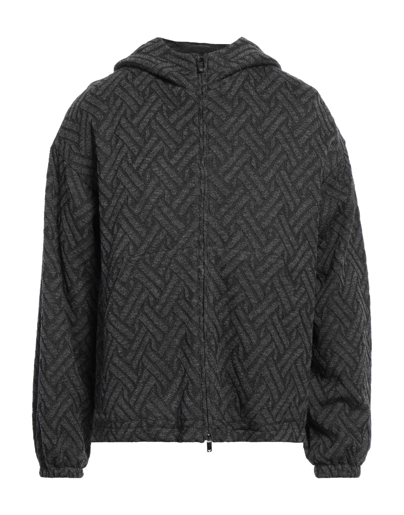 캐주얼 자켓, 니트 소재, 라이트웨이트 니트, 장식 부착 없음, 멜란지, 후드, 롱 슬리브, 안감있음, 지퍼 여밈, 멀티 포켓, 드라이클리닝, 표백 금지, 건조기 사용불가. 이미지