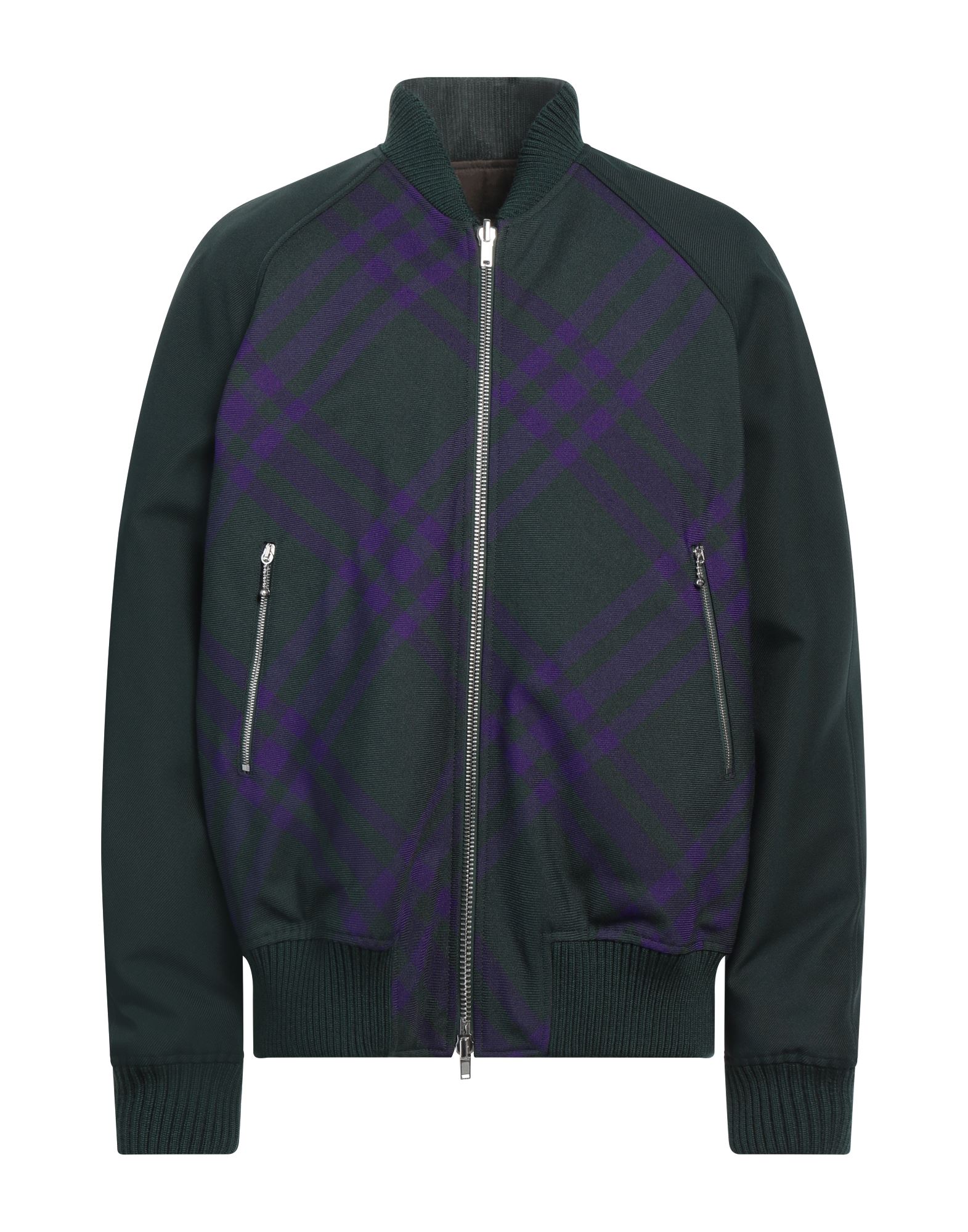 보머 자켓, 트윌, 더블 페이스, 브랜드 로고, 니트 트리밍, 시그니처 프린트, 크루넥, 롱 슬리브, 합성 충전재, 헤비 패딩, 멀티 포켓, 드라이클리닝, 표백 금지, 건조기 사용불가. 이미지