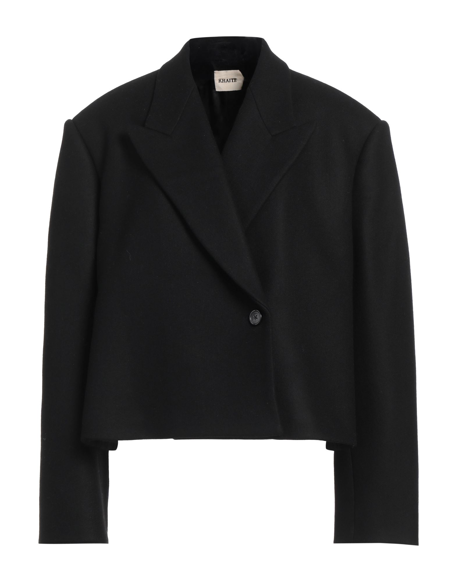 더블 브레스티드 코트, 펠트, 솔리드 컬러, 장식 부착 없음, 라펠, 롱 슬리브, 안감있음, 버튼 여밈, 드라이클리닝, 표백 금지, 건조기 사용불가. 이미지