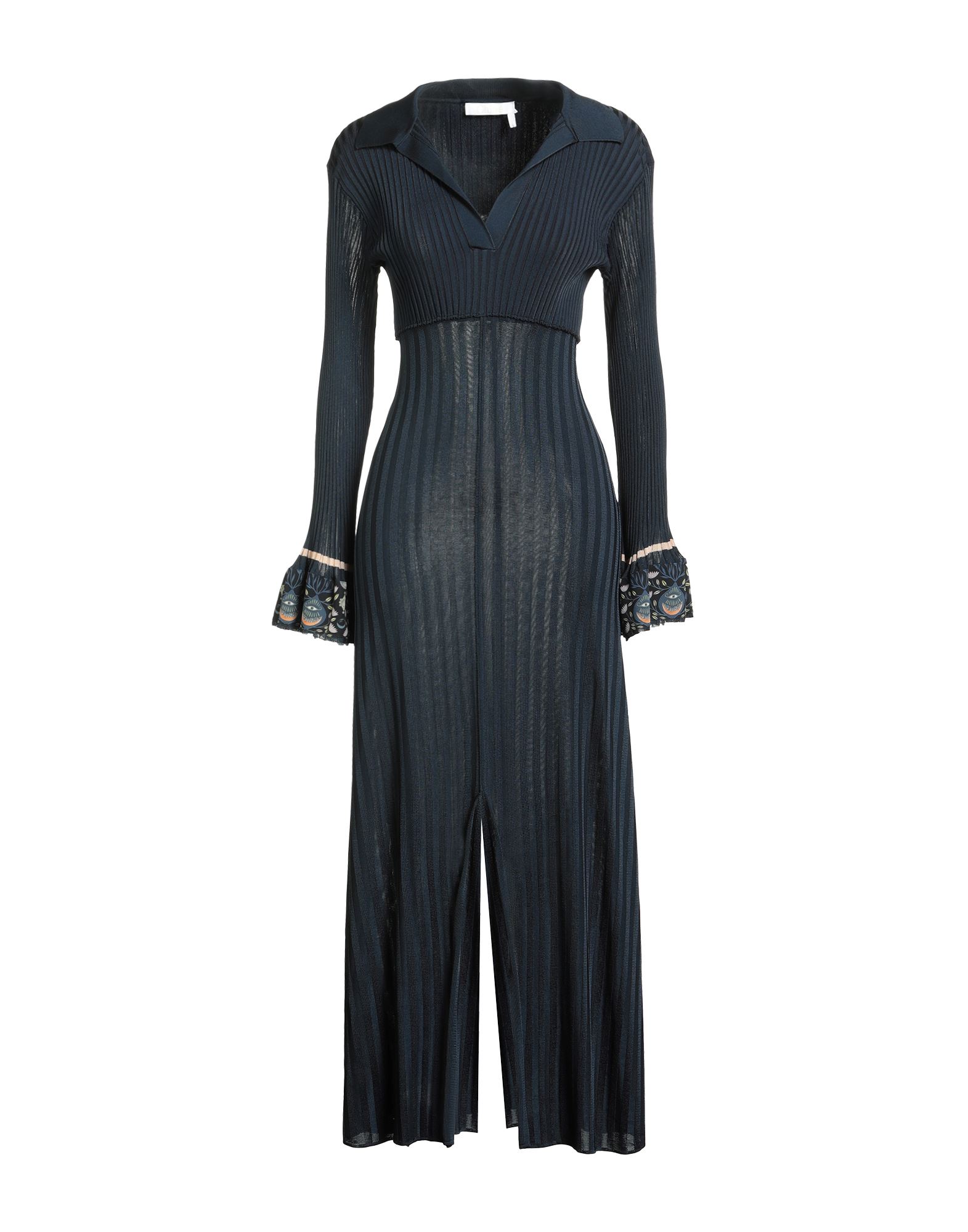 플레어 드레스, 니트 소재, 라이트웨이트 니트, 솔리드 컬러, 파이핑 트림, 폴로 칼라, 롱 슬리브, 드라이클리닝, 표백 금지, 건조기 사용불가, 이 브랜드는 사이즈가 크게 나옵니다. 이미지