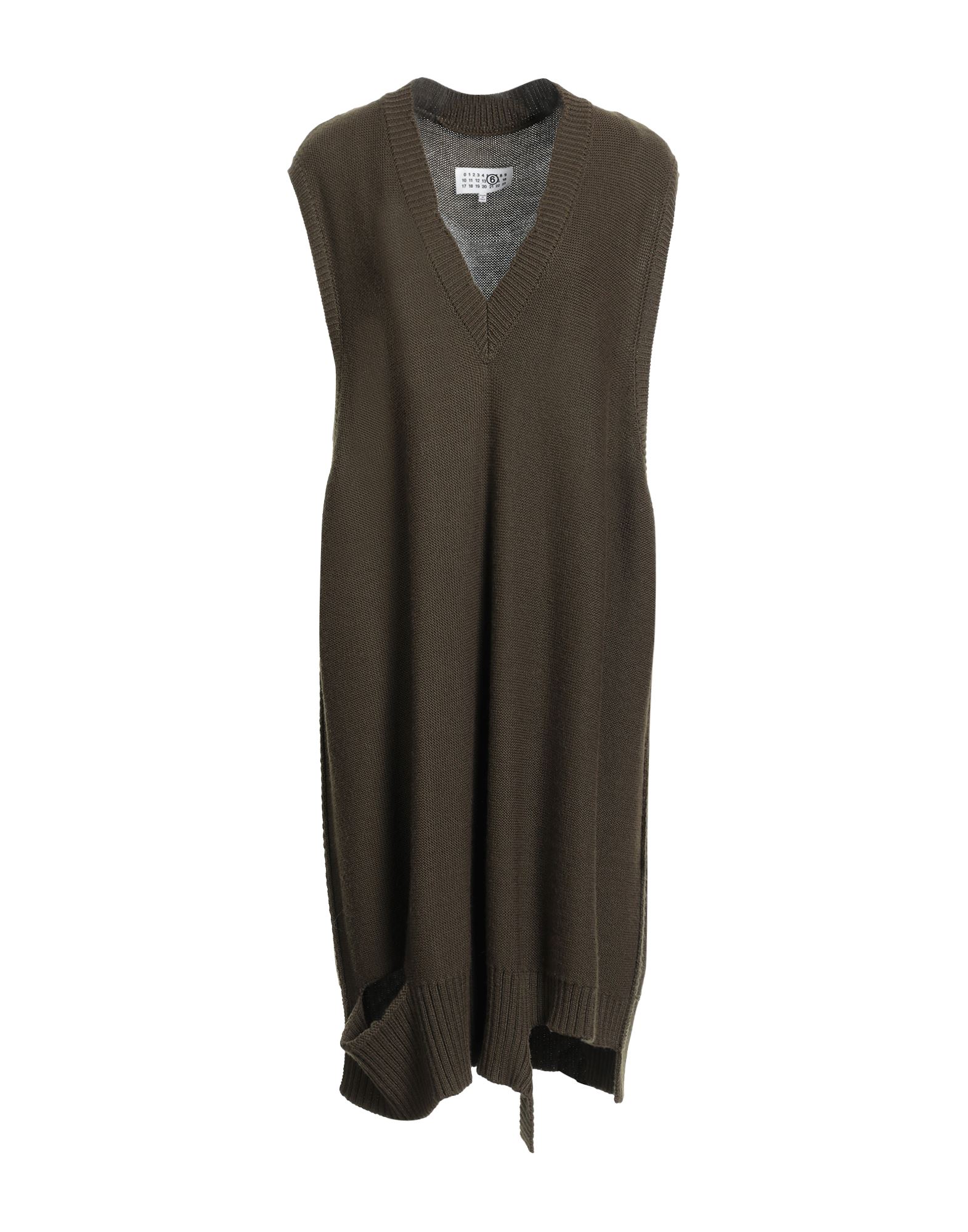 플레어 드레스, 니트 소재, 미디엄웨이트 니트, 솔리드 컬러, 장식 부착 없음, v 네크라인, 슬리브리스, 스트레치, 드라이클리닝, 표백 금지, 건조기 사용불가. 이미지