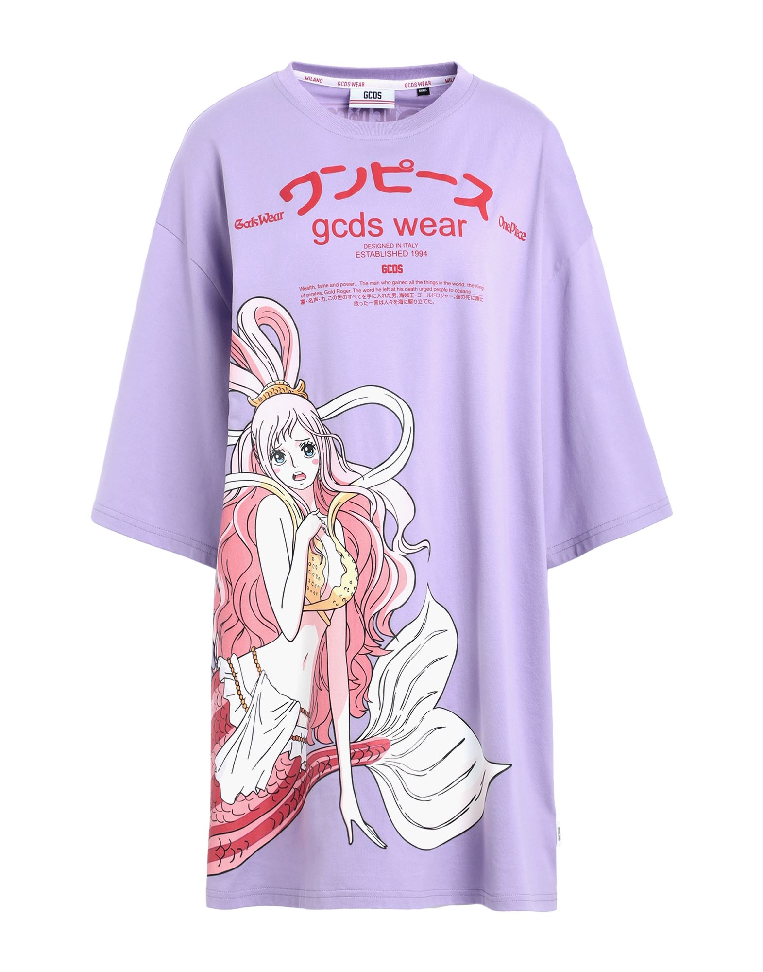 저지, 브랜드 로고, 프린트, 멀티컬러 패턴, 크루넥, 쇼트 슬리브, 안감없음, 티셔츠 원피스. 이미지