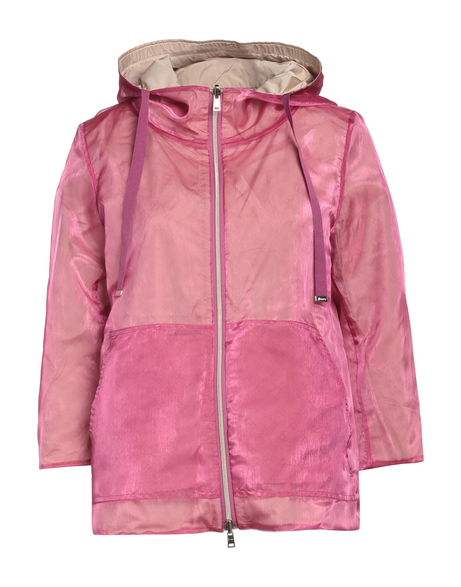 캐주얼 자켓, 오간자, 테크니컬 패브릭, 더블 페이스, 장식 부착 없음, 로고 디자인, 후드, 3/4길이 슬리브, 안감있음, 지퍼 여밈, 슬릿 포켓, 드라이클리닝, 표백 금지, 건조기 사용불가. 이미지