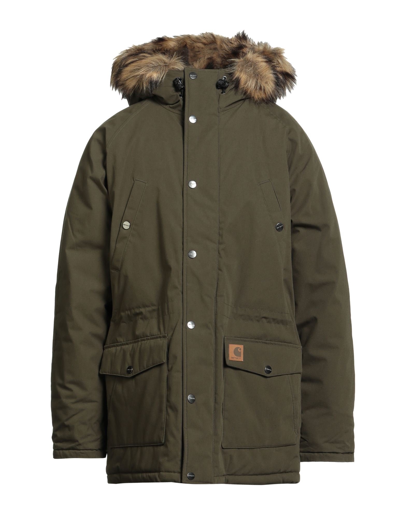 파카, 우븐, 솔리드 컬러, 장식 부착 없음, 클래식 칼라, 싱글브레스티드, 롱 슬리브, 합성 충전재, 지퍼 여밈, 스냅버튼 여밈, 멀티 포켓, 세탁기로 세탁, 표백 금지, 건조기 사용불가. 이미지