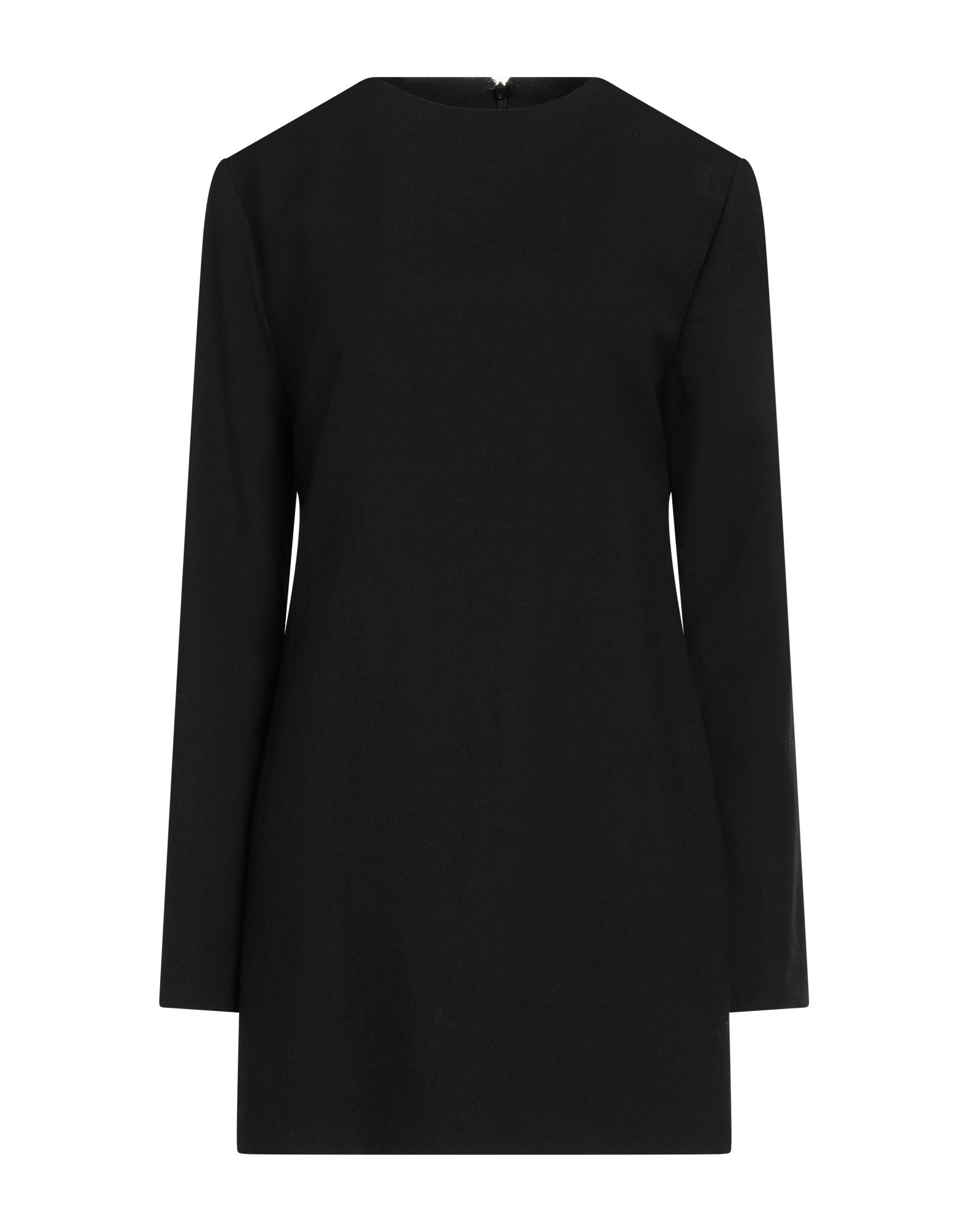 플레어 드레스, 울 보일, 솔리드 컬러, 장식 부착 없음, 크루넥, 롱 슬리브, 안감있음, 후크 여밈, 지퍼 여밈, 슬릿 포켓, 드라이클리닝, 표백 금지, 건조기 사용불가. 이미지