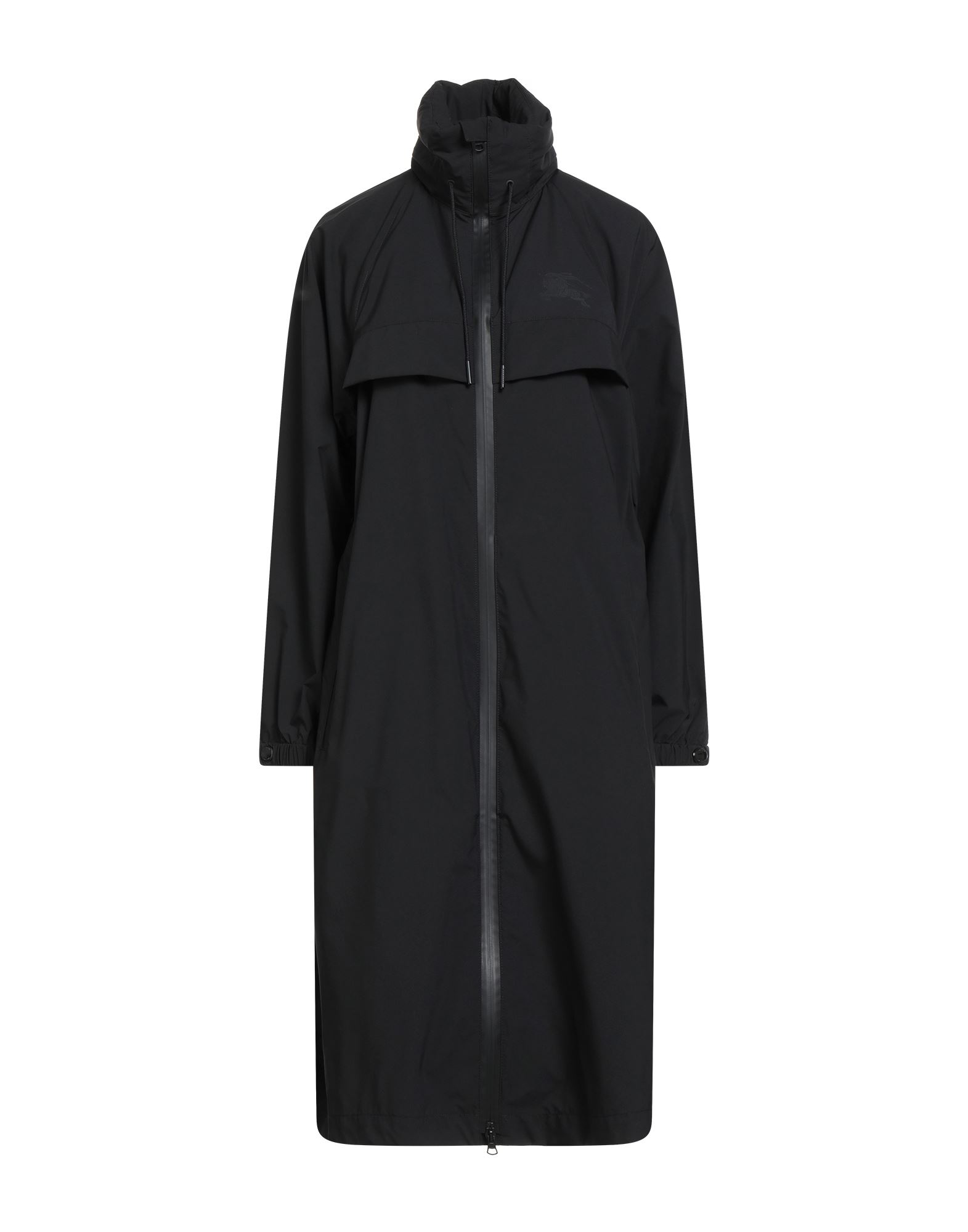 롱 자켓, 테크니컬 패브릭, 브랜드 로고, 벨트, 솔리드 컬러, 후드, 싱글브레스티드, 롱 슬리브, 안감없음, 지퍼 여밈, 지퍼 포켓, 세탁기로 세탁, 표백 금지, 건조기 사용불가. 이미지