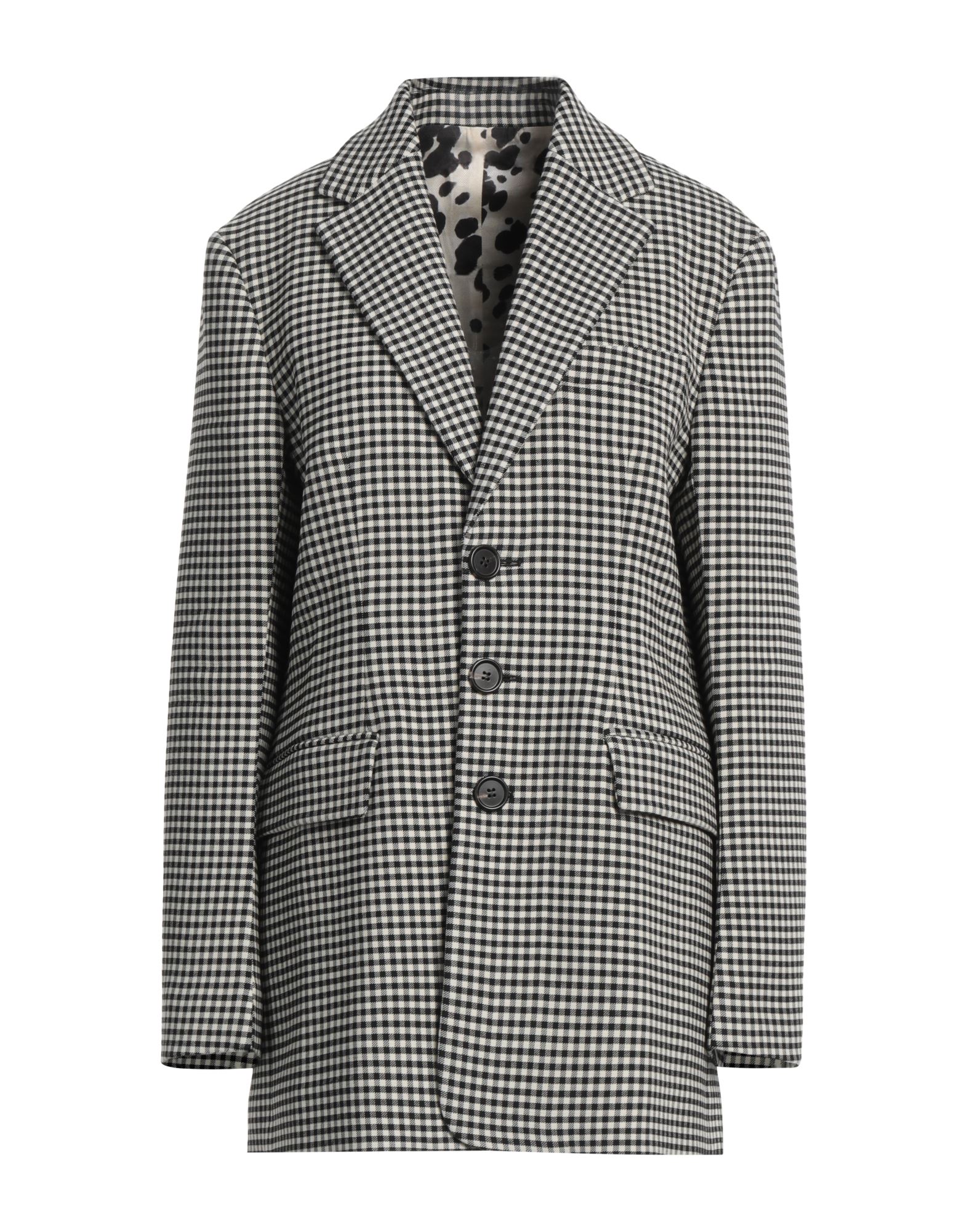 플란넬, 장식 부착 없음, 체크, 라펠, 싱글브레스티드, 롱 슬리브, 안감있음, 버튼 여밈, 멀티 포켓, 백 슬릿, 스트레치, 싱글브레스티드 자켓. 이미지