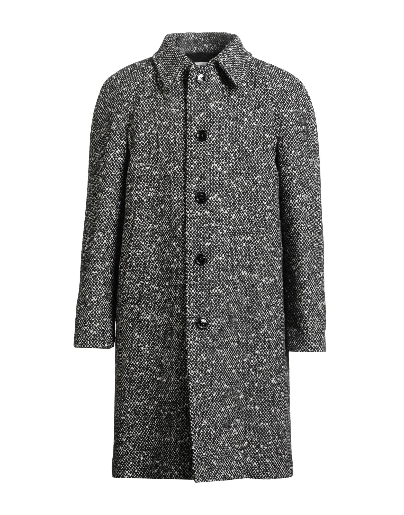 싱글 브레스티드 코트, 트위드, 장식 부착 없음, 투톤 패턴, 클래식 칼라, 롱 슬리브, 안감있음, 버튼 여밈, 슬릿 포켓, 드라이클리닝, 표백 금지, 건조기 사용불가. 이미지