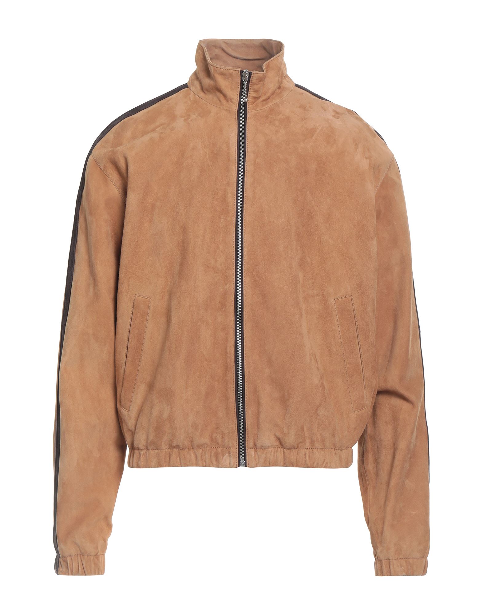 캐주얼 자켓, 주트 솔, 장식 디테일 솔리드 컬러, 사이드 스트라이프, 터틀넥, 싱글브레스티드, 롱 슬리브, 안감있음, 지퍼 여밈, 멀티 포켓, 동물성 비섬유 자재 함유, 드라이클리닝, 표백 금지, 건조기 사용불가, 다림질 금지, 이 브랜드는 사이즈가 크게 나옵니다. 이미지