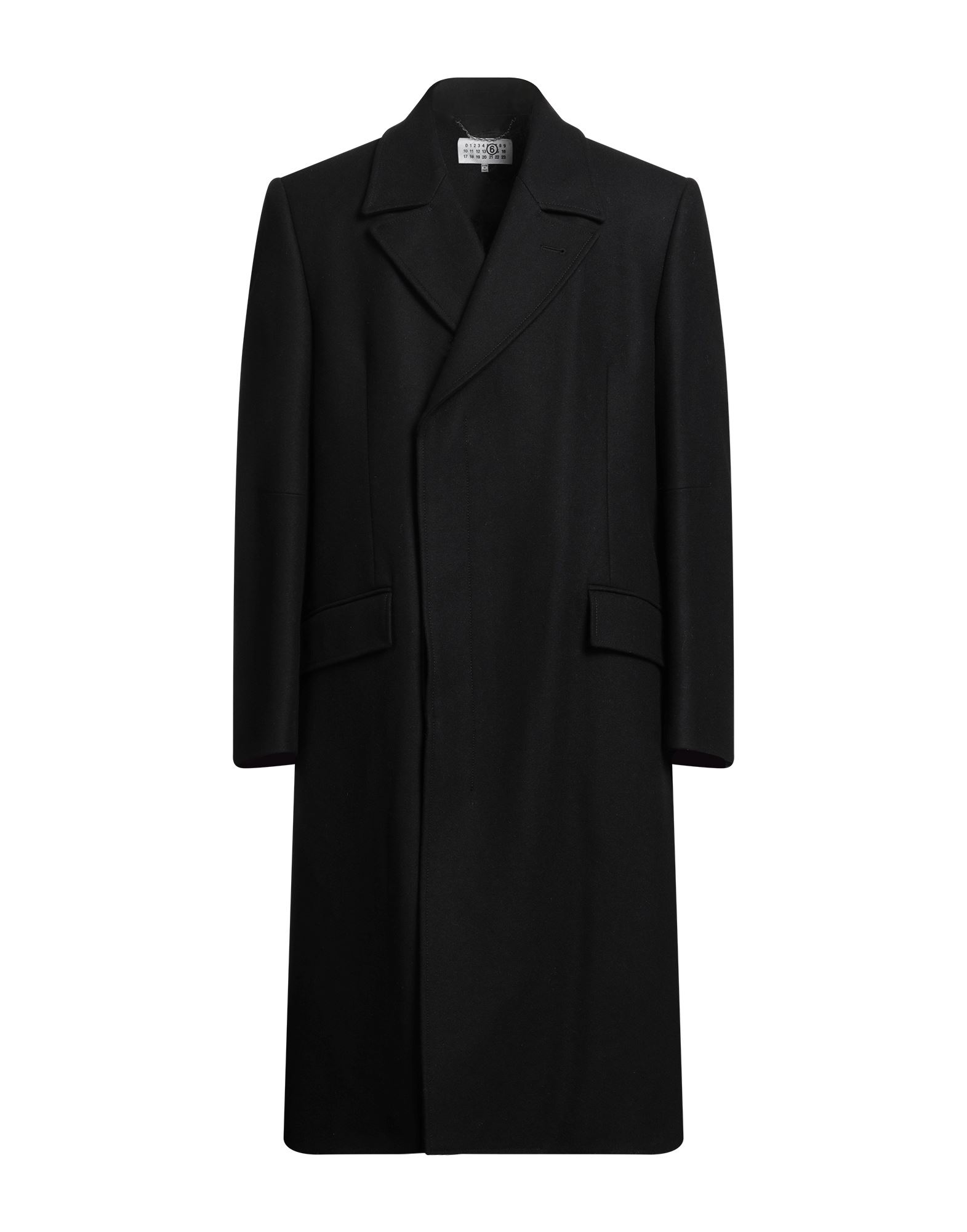 더블 브레스티드 코트, 펠트, 장식 부착 없음, 솔리드 컬러, 라펠, 롱 슬리브, 버튼 커프스, 내부 퀼팅, 버튼 여밈, 플랩 포켓, 백 슬릿, 드라이클리닝, 표백 금지, 건조기 사용불가. 이미지